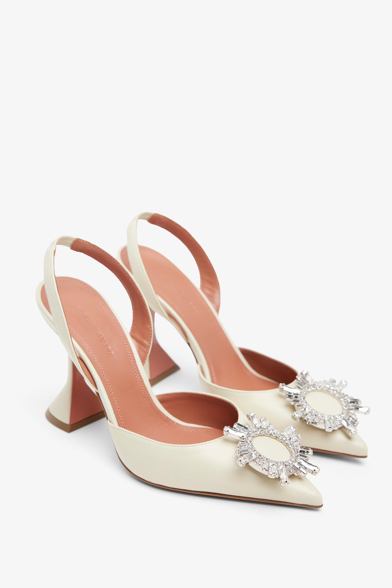 Begum 95 white leather slingbacks