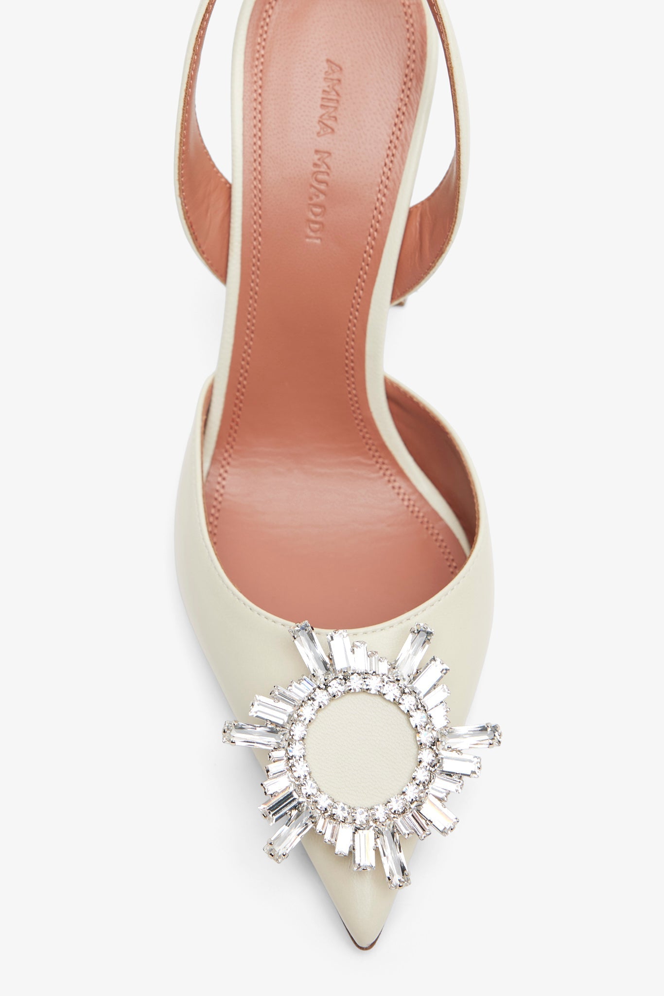 Begum 95 white leather slingbacks