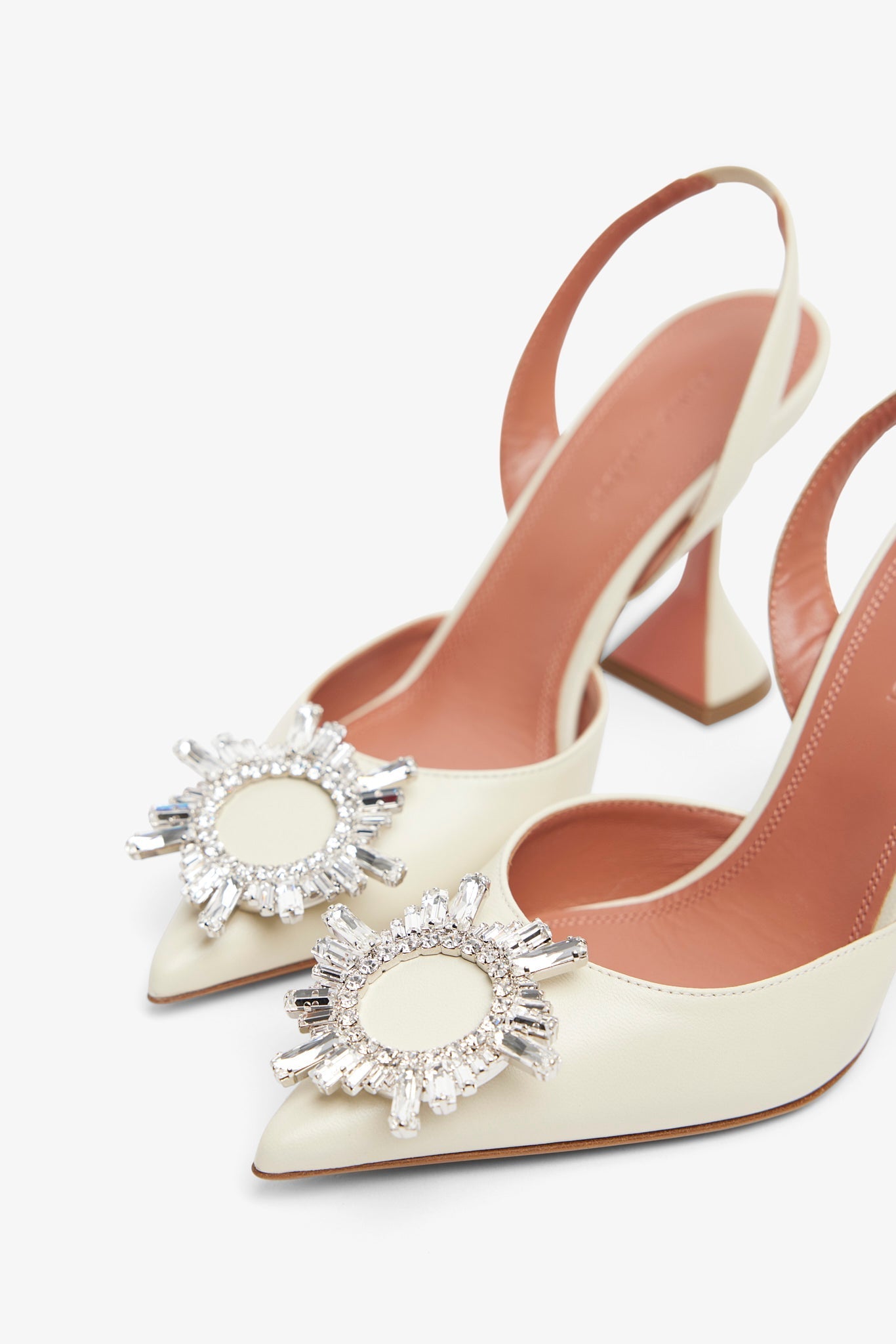 Begum 95 white leather slingbacks