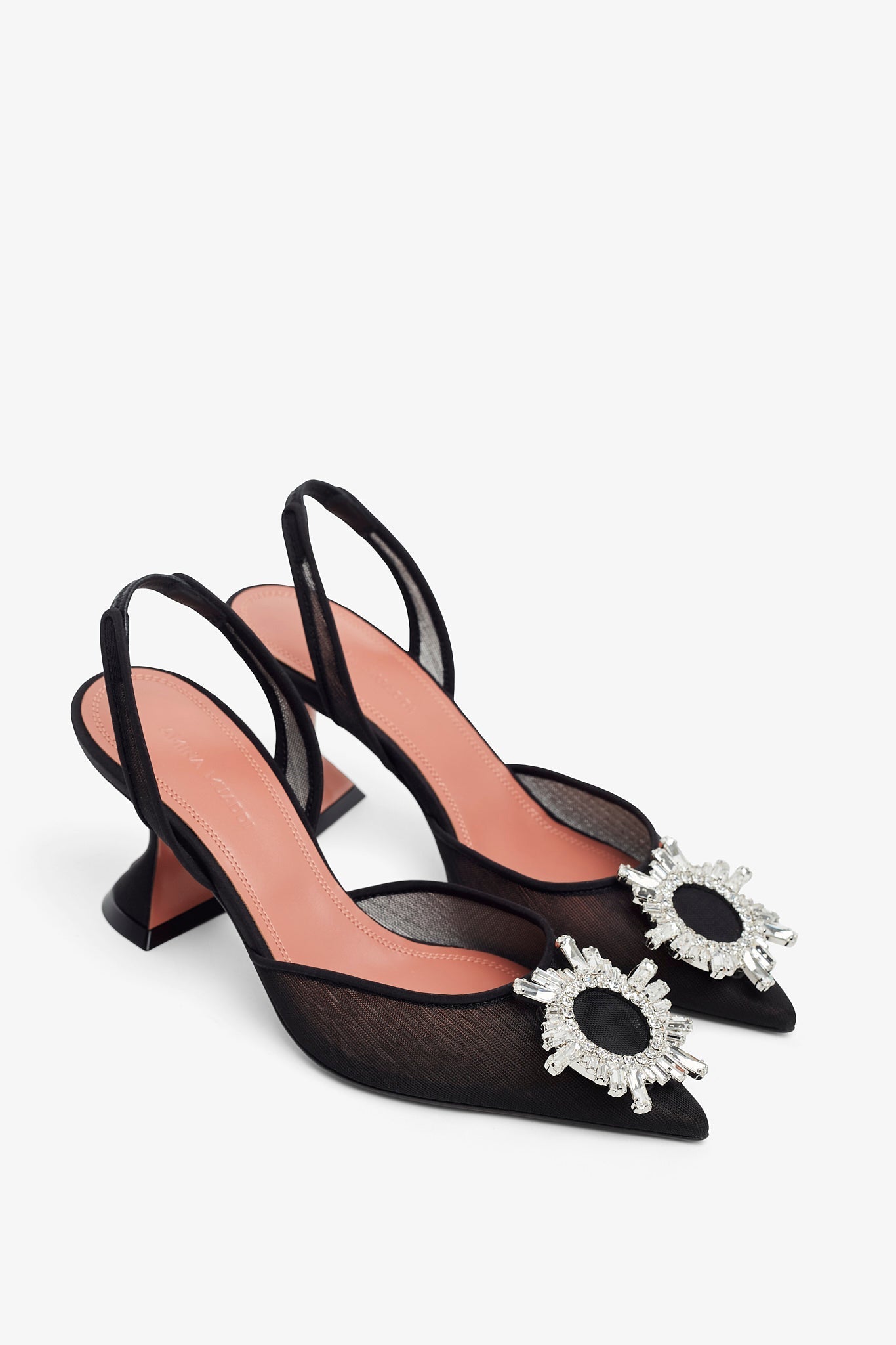 Begum Sling 70 black mesh pumps