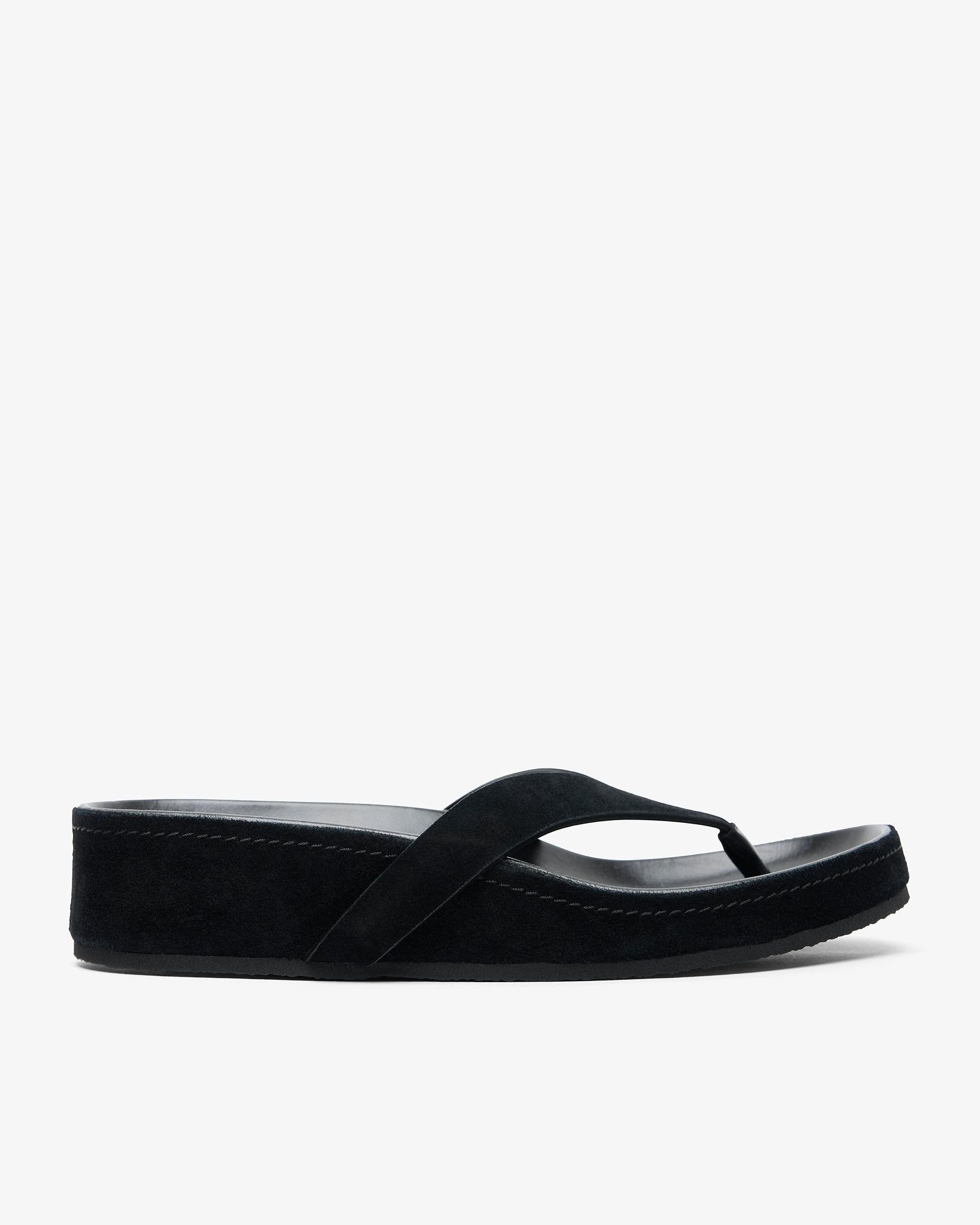 Round black flip flops