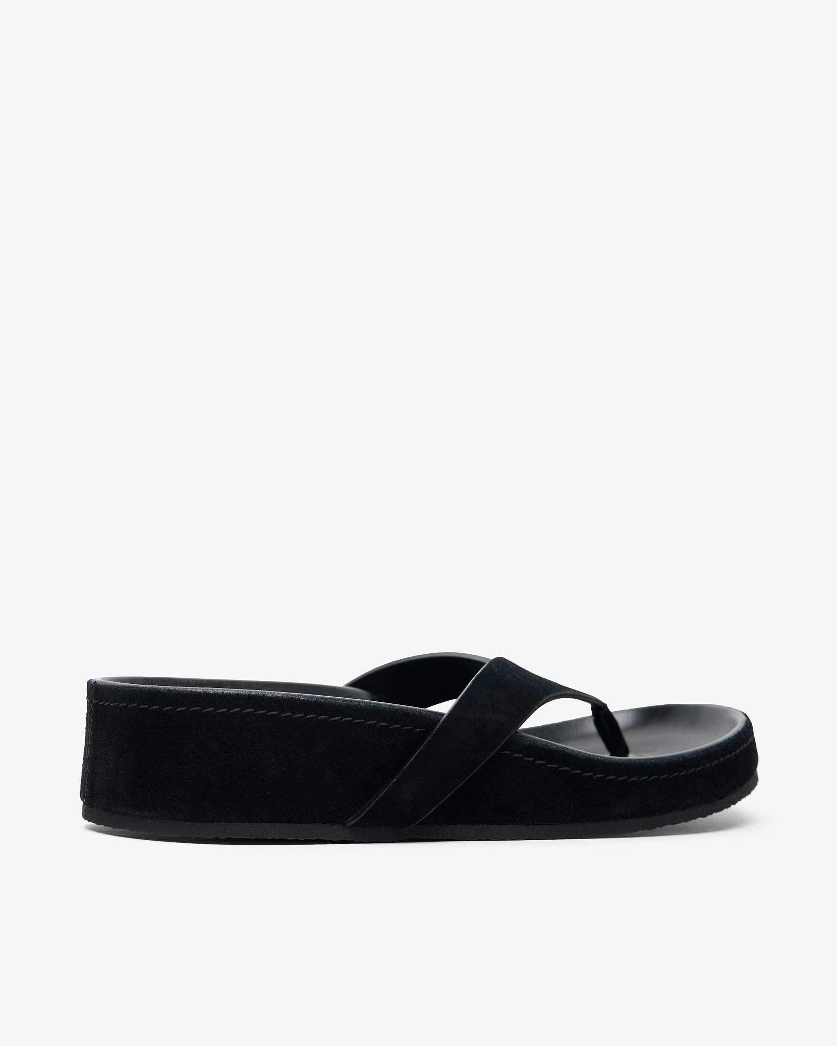 Round black flip flops