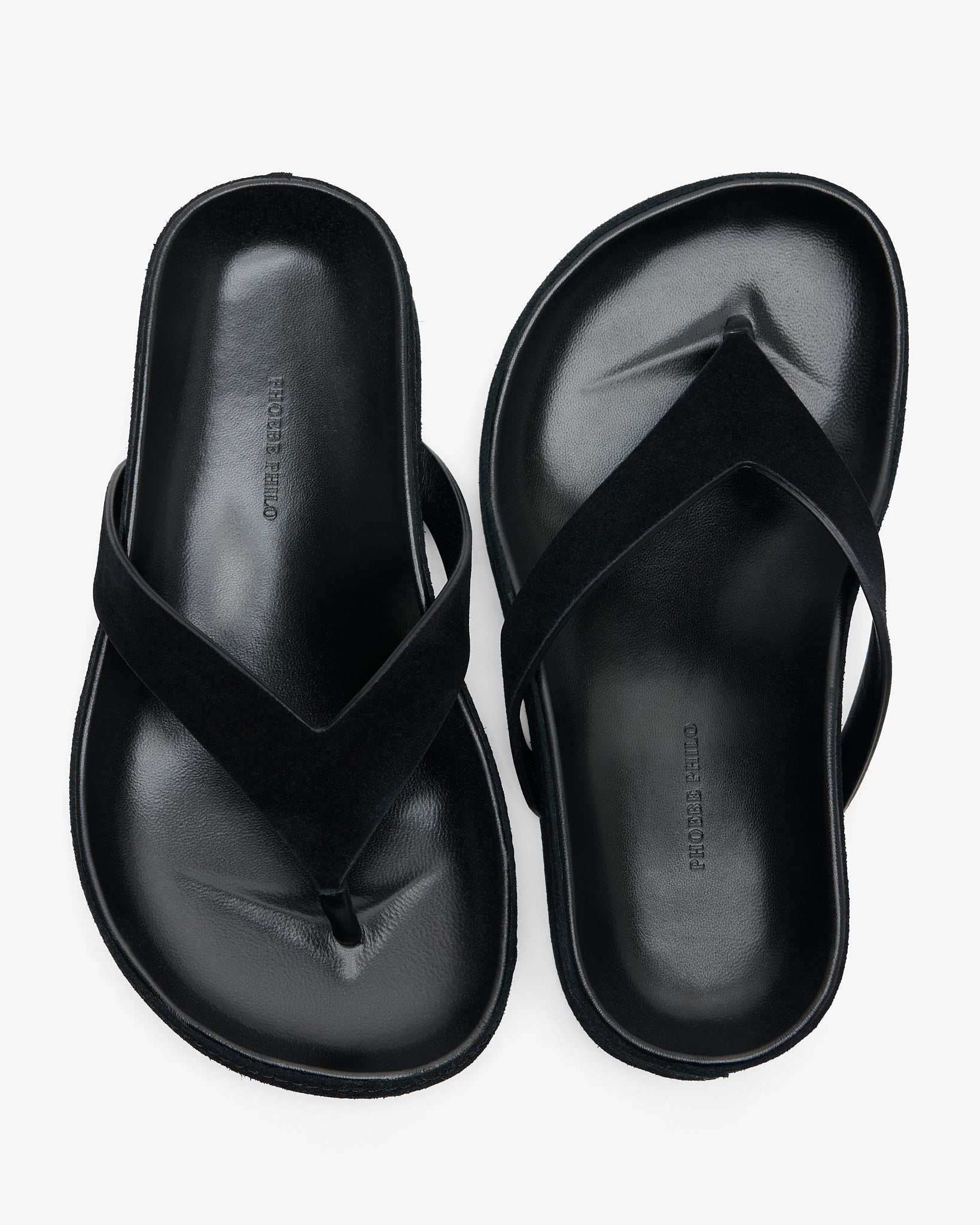 Round black flip flops