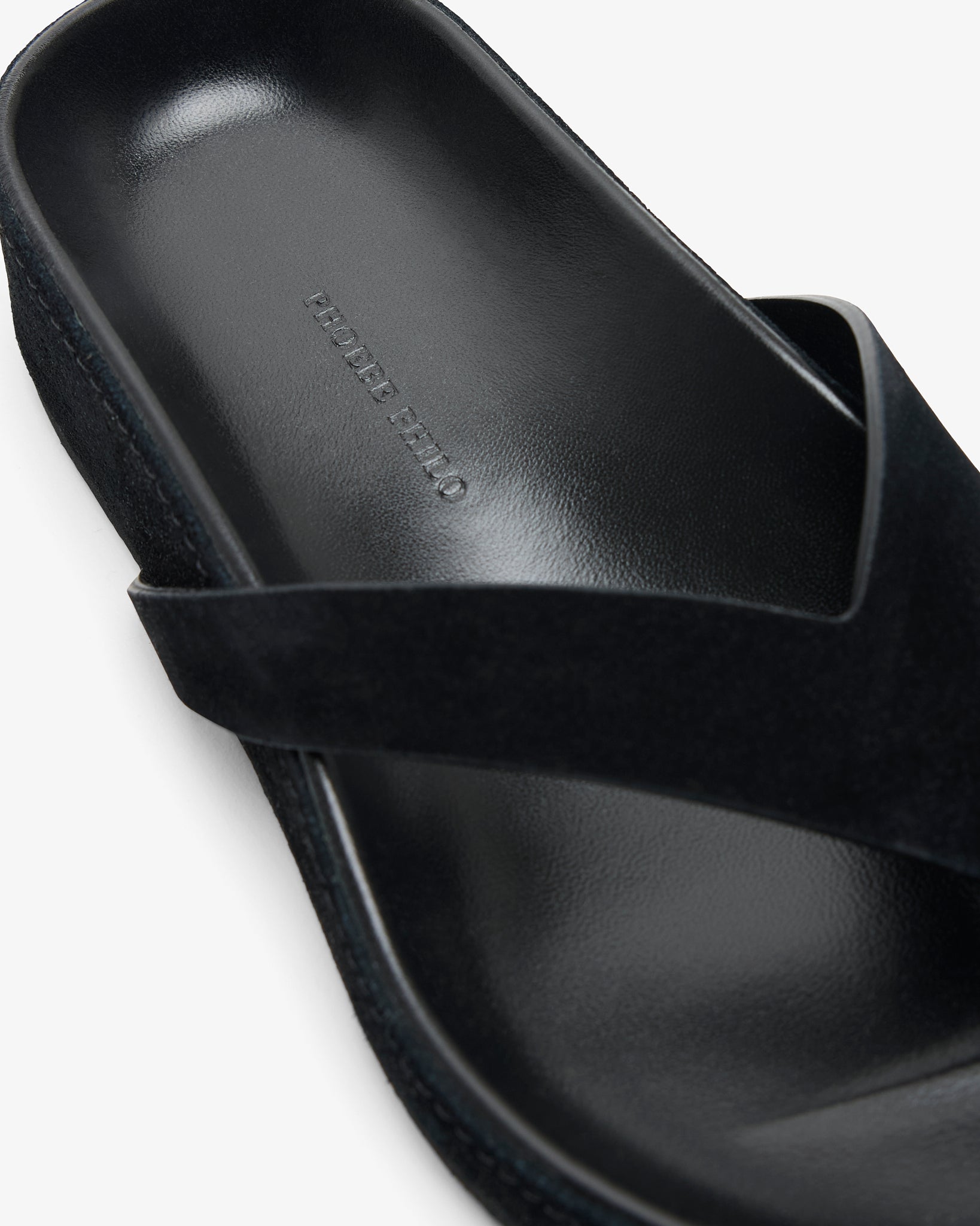 Round black flip flops