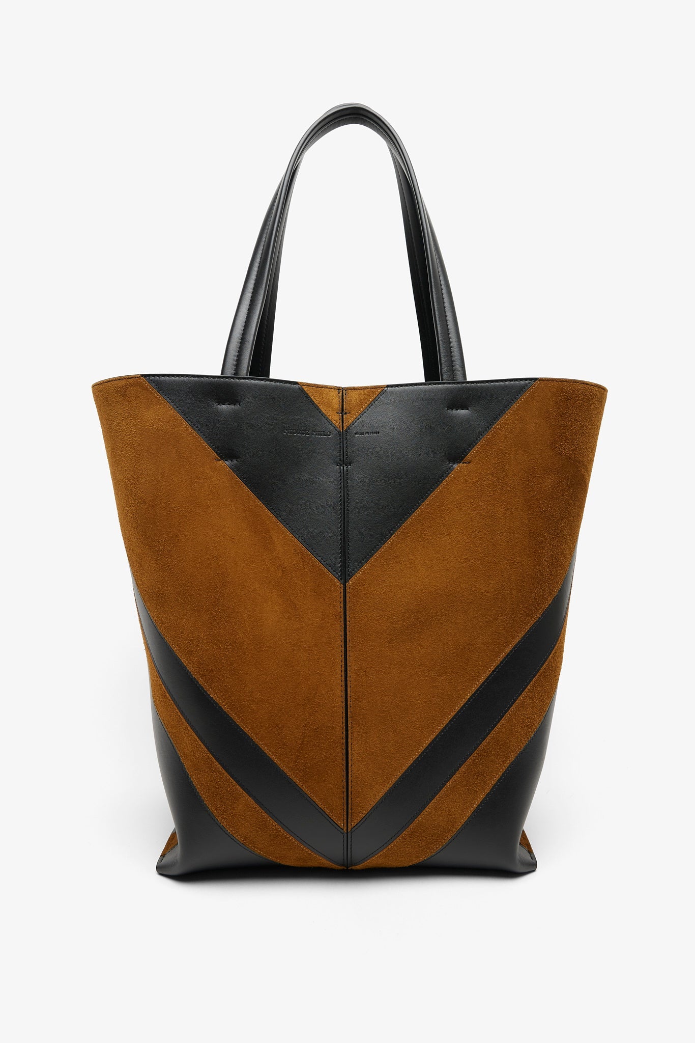 Pot black and beige tote bag