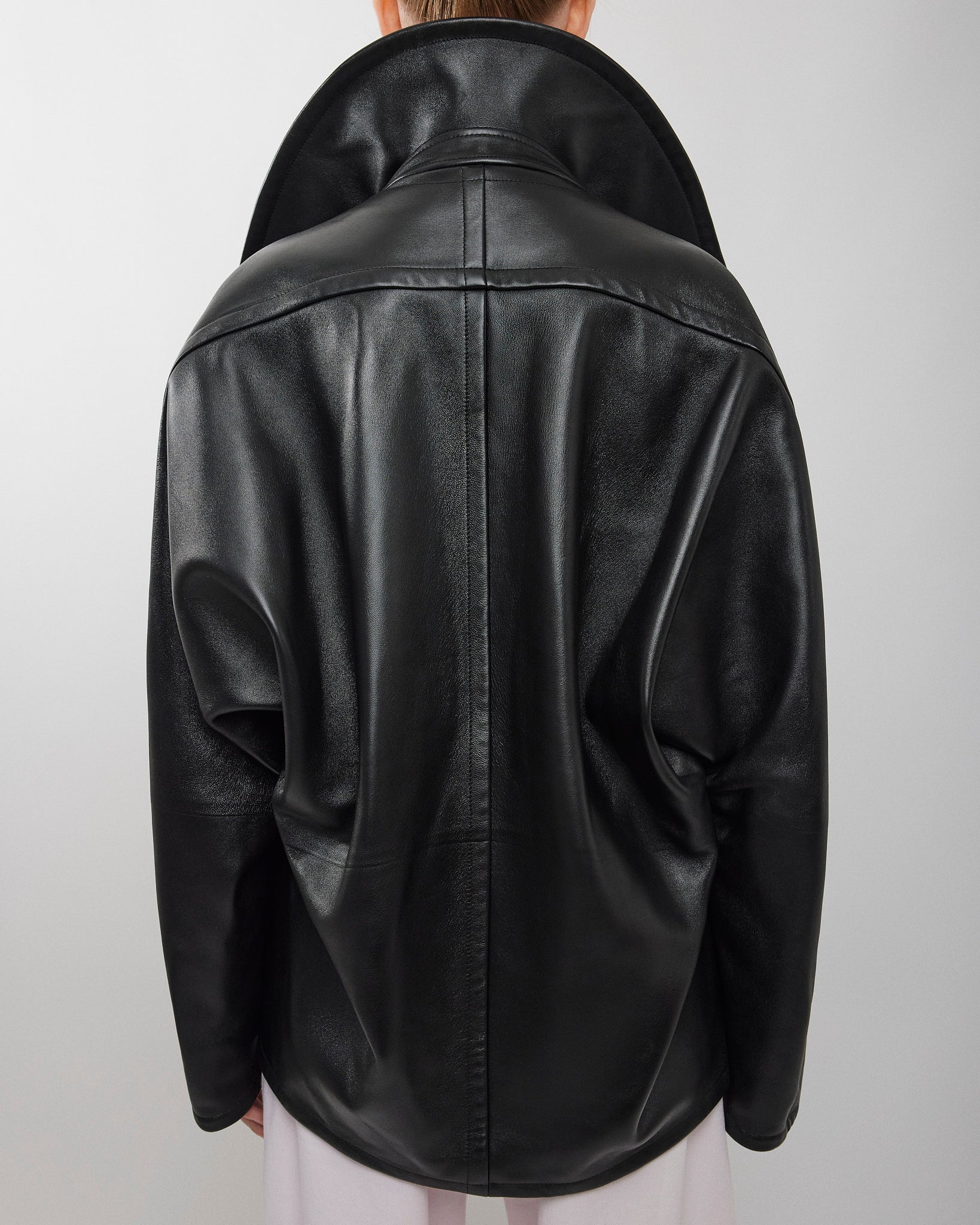 Swathe black leather jacket