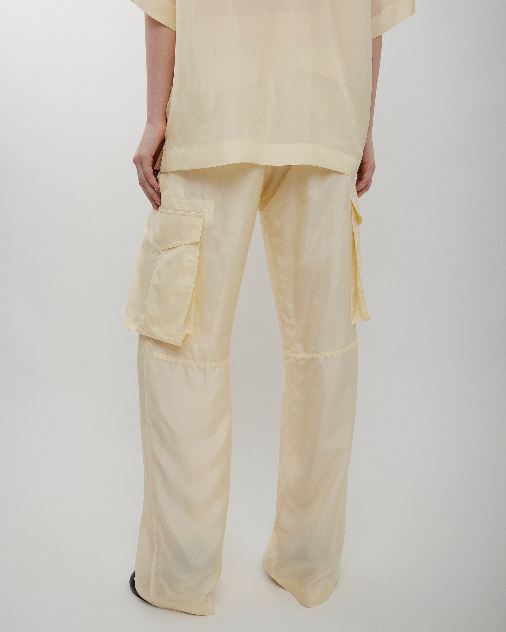 Crushed cargo vanilla trousers