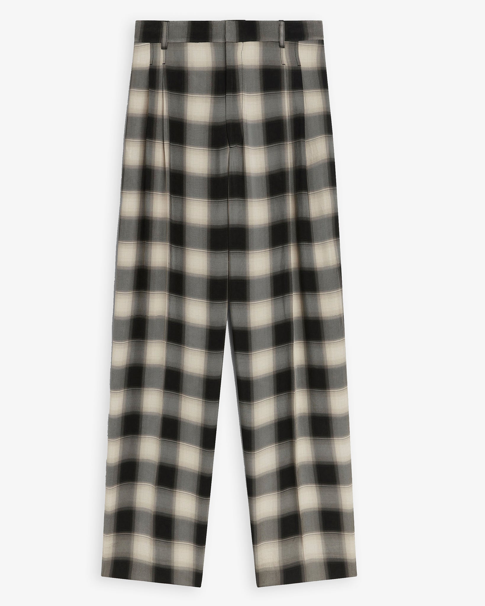 Double pleat check trousers