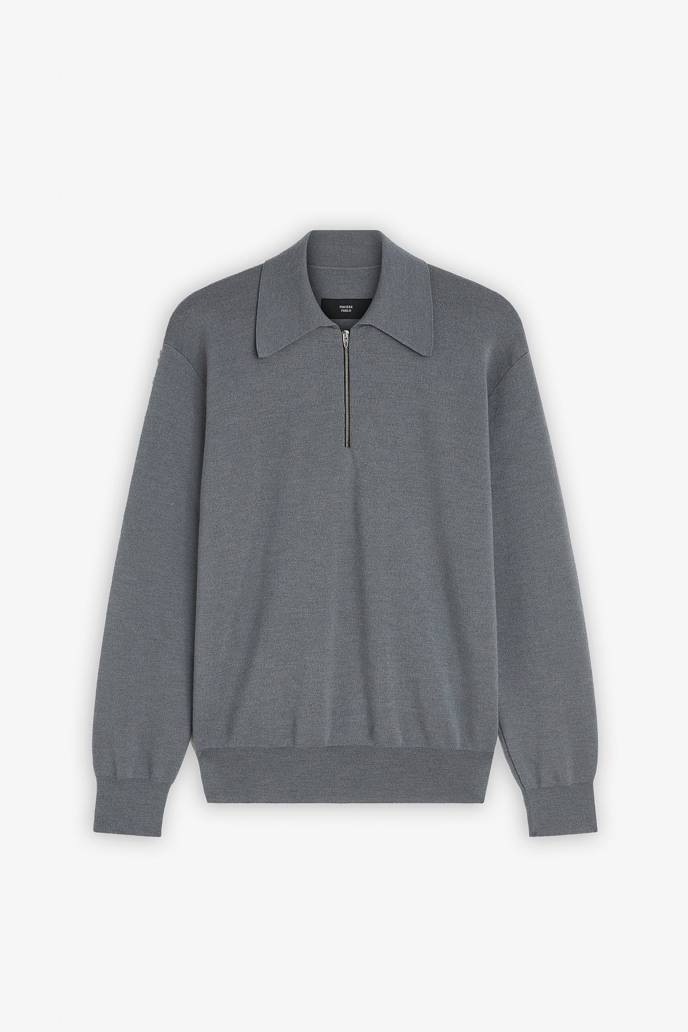 Zip grey polo top