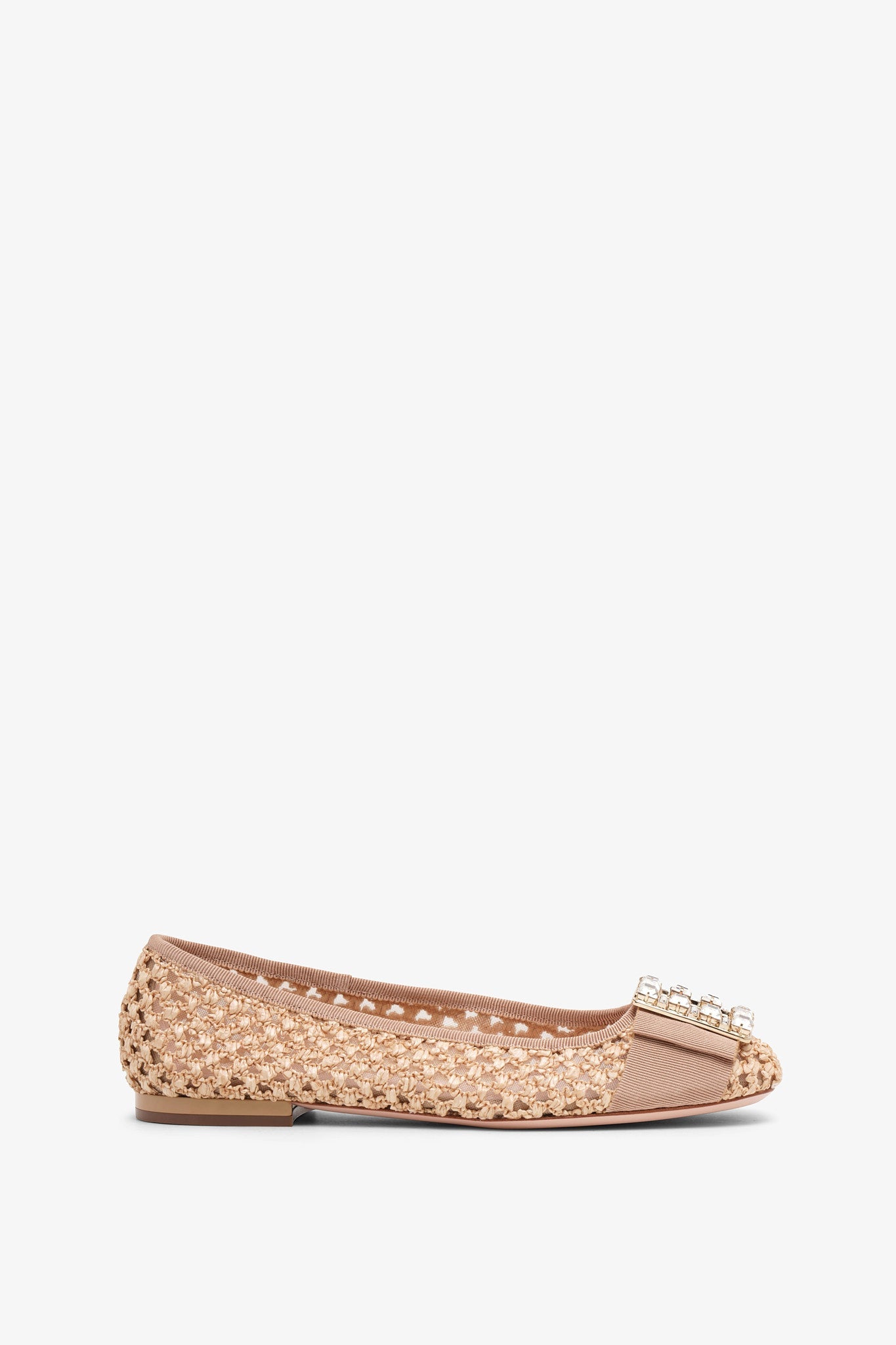 Tres Vivier raffia ballerinas