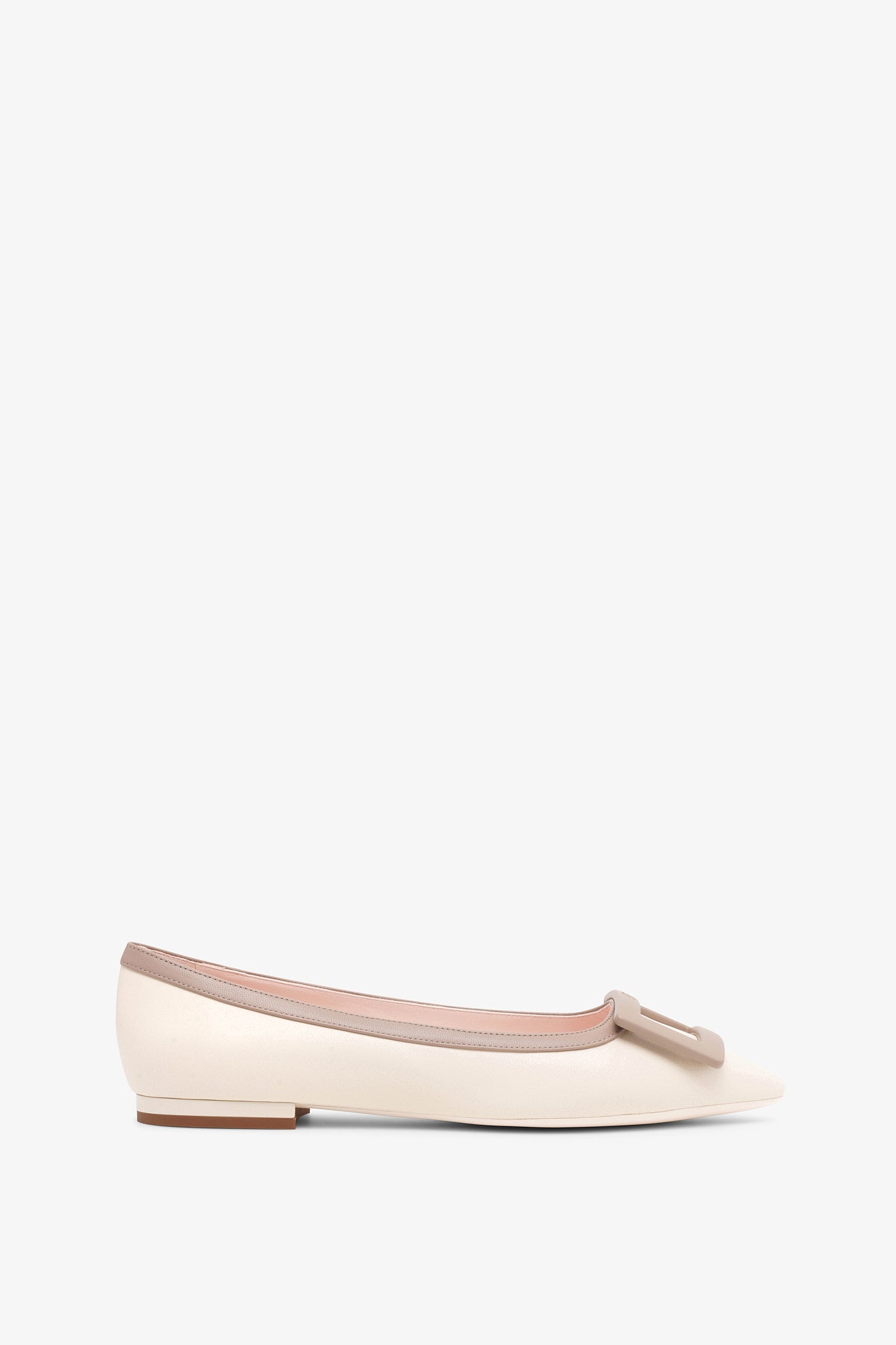 Gommettine white leather ballerinas