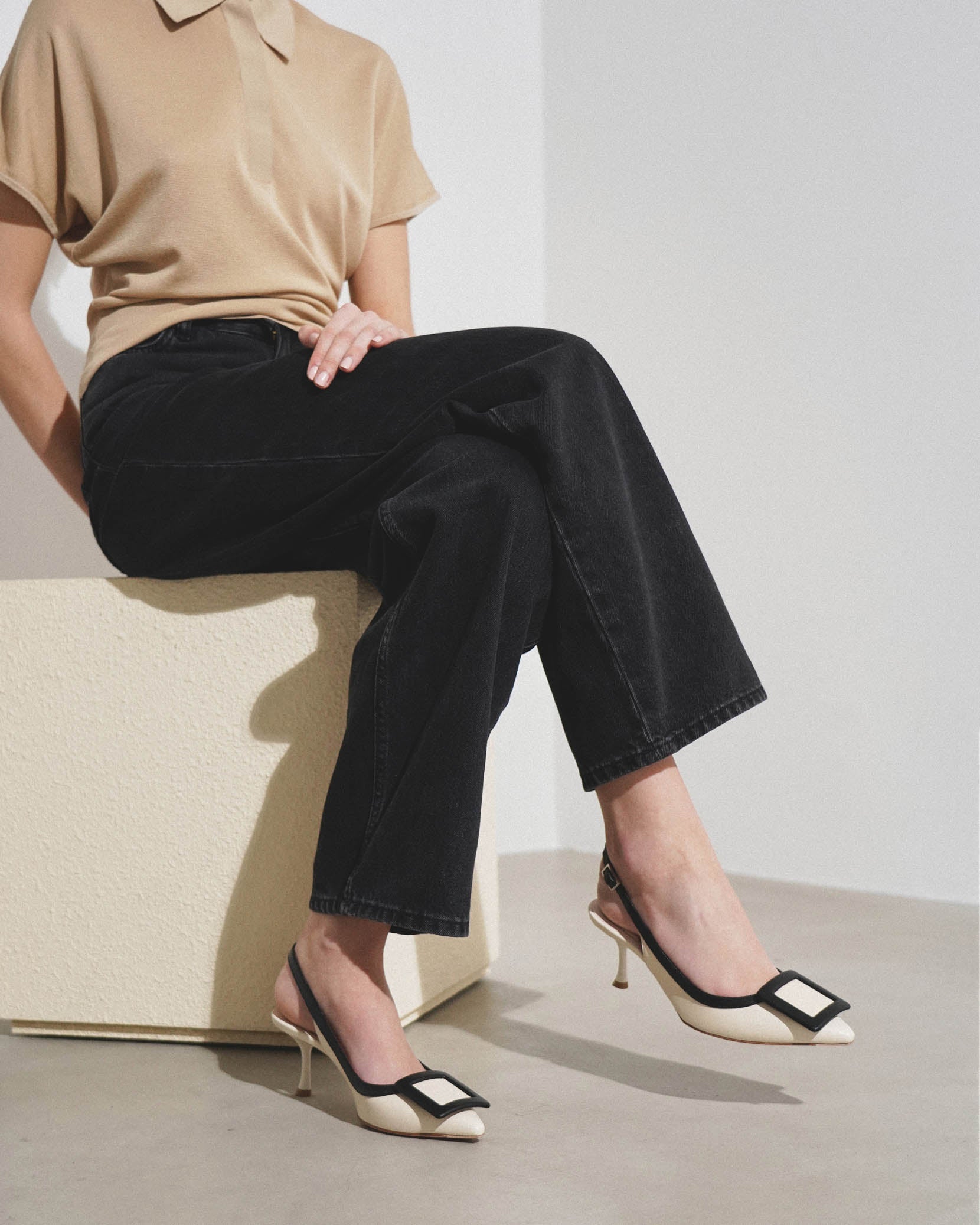 Viv In The City 65 bicolor slingbacks