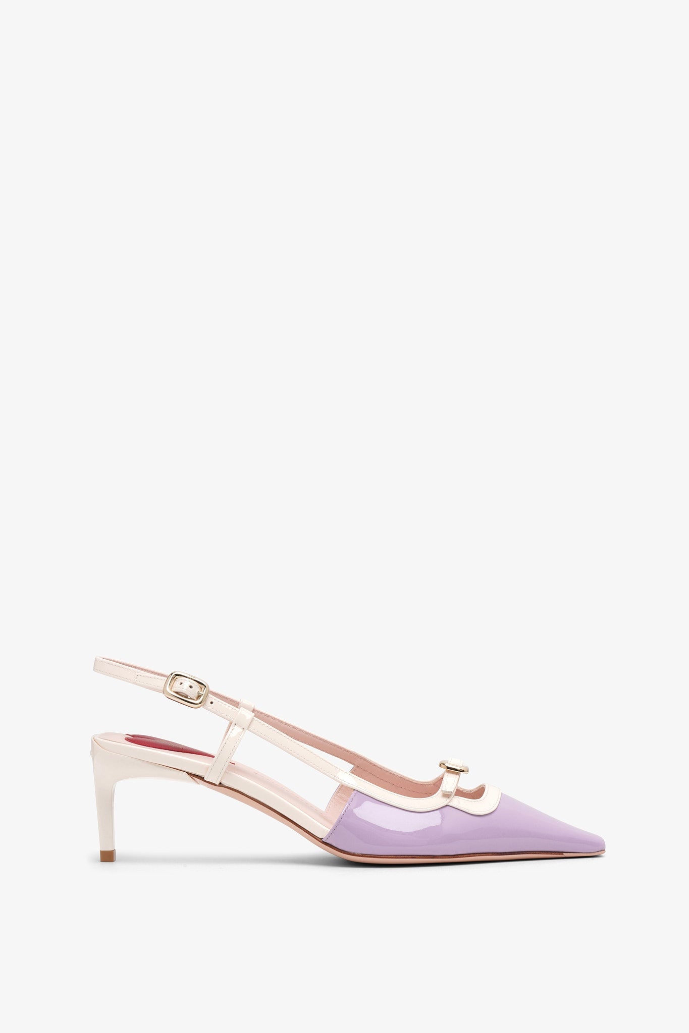 Viv Canard 55 violet slingbacks