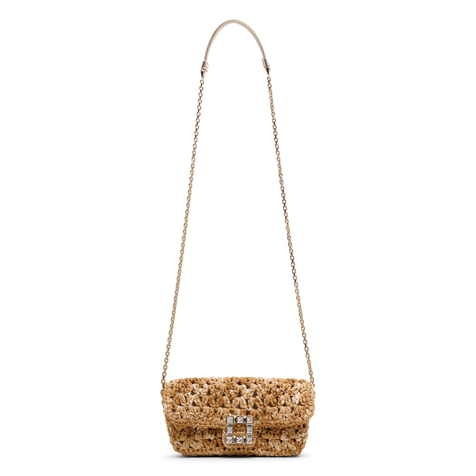 Jeu de Fille Crochet raffia clutch bag