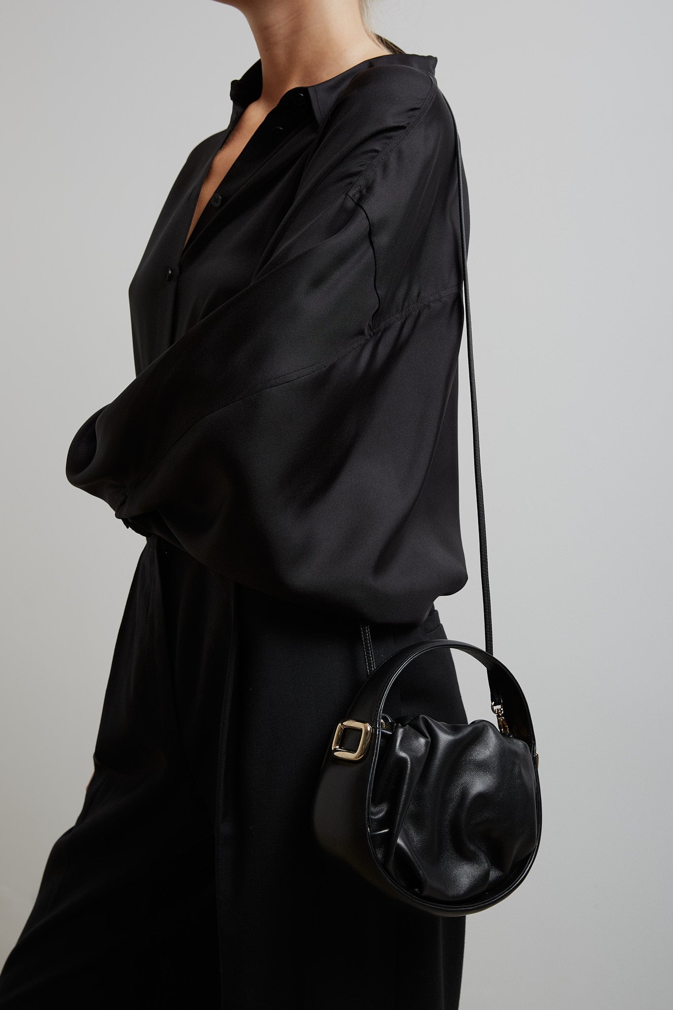 Viv Choc black hobo bag