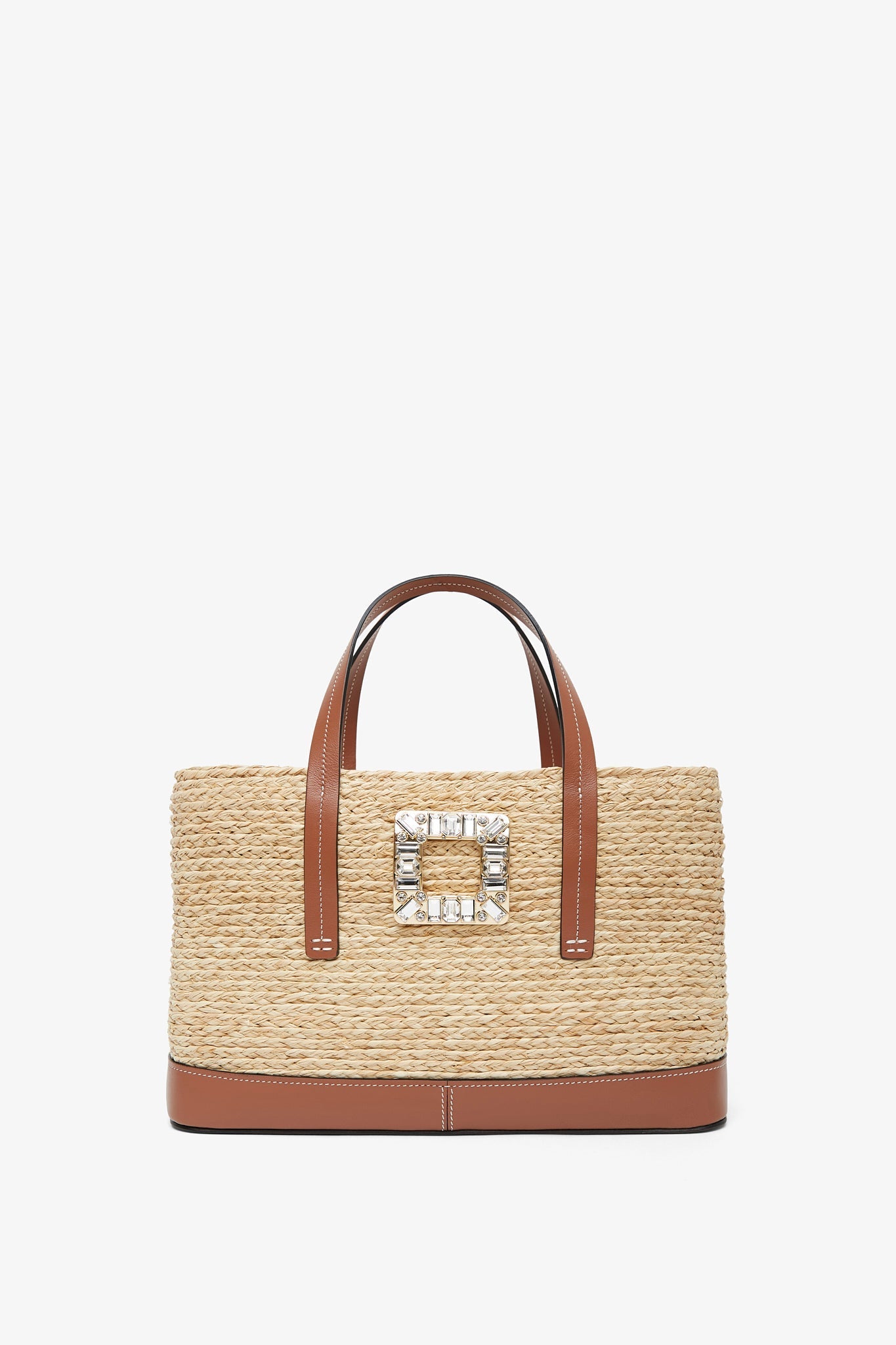 Viv Skate embellished raffia tote bag