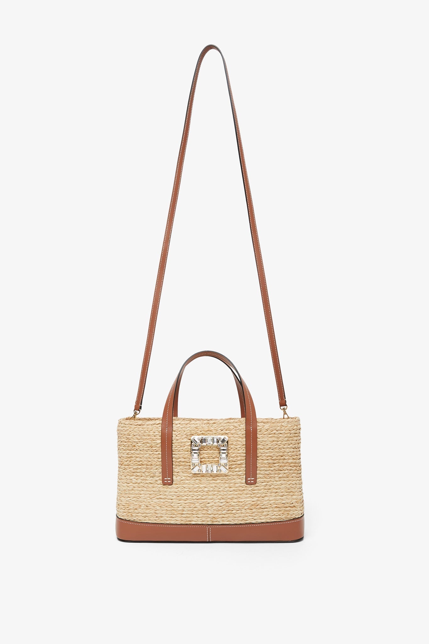 Viv Skate embellished raffia tote bag