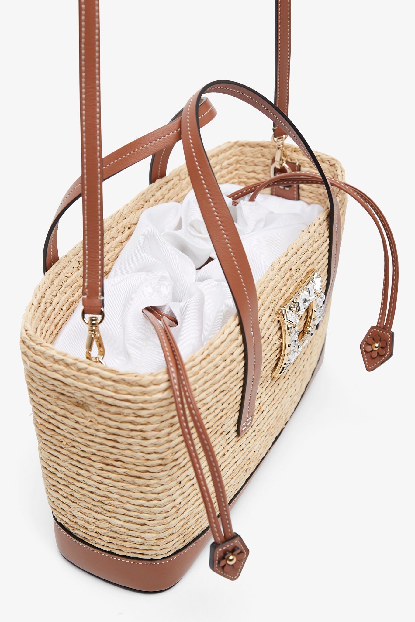 Viv Skate embellished raffia tote bag