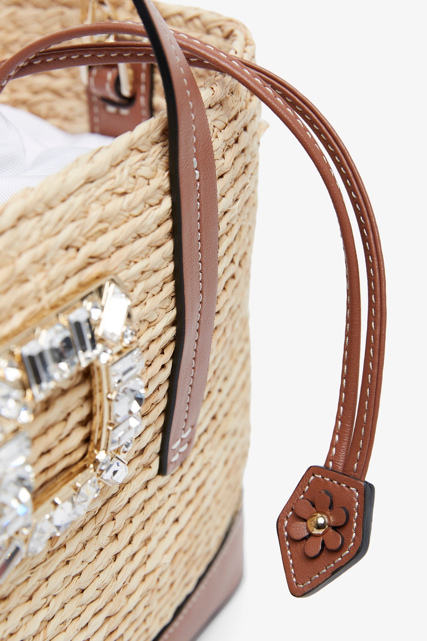 Viv Skate embellished raffia tote bag
