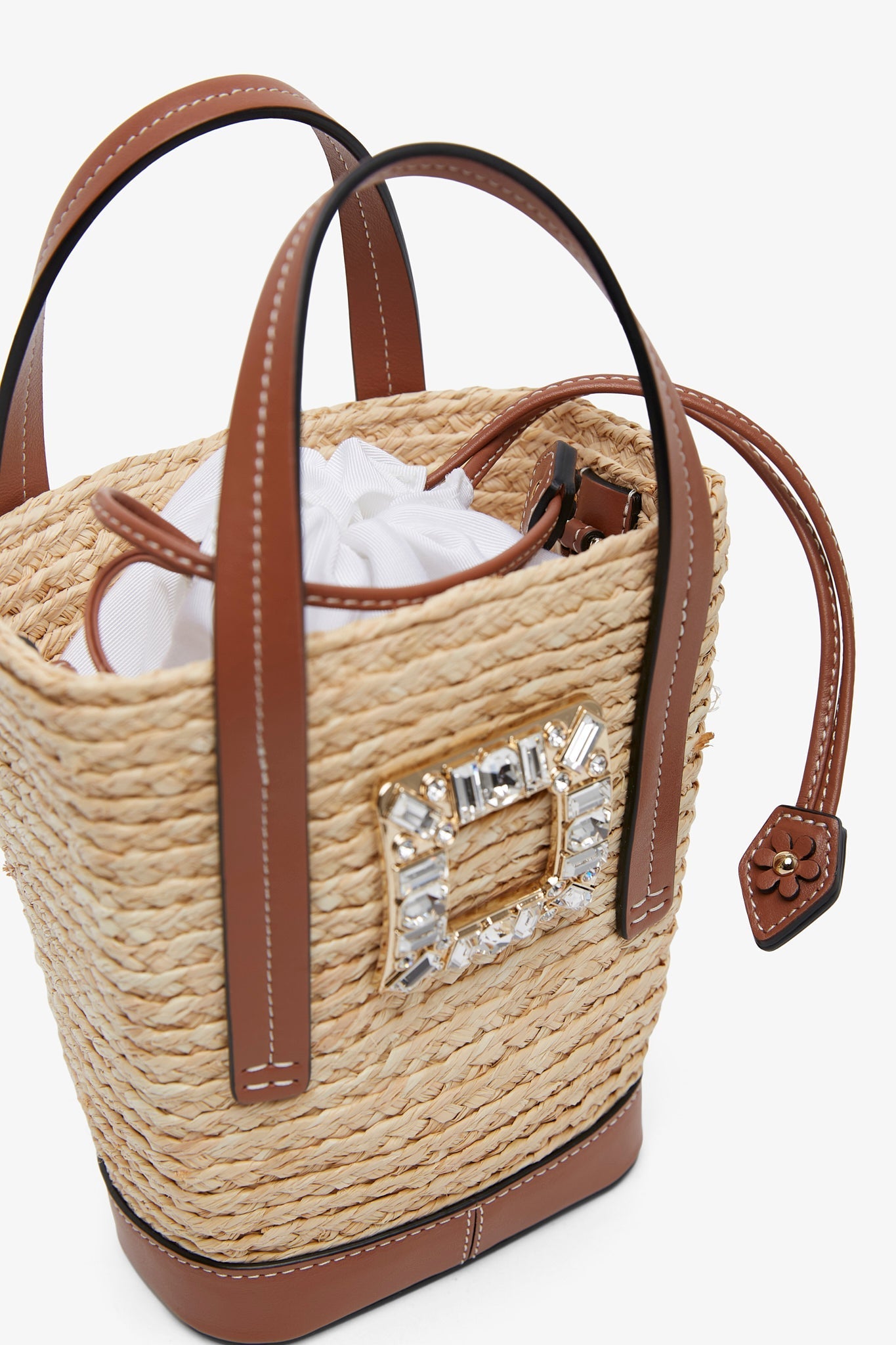 Viv Skate embellished raffia bucket bag