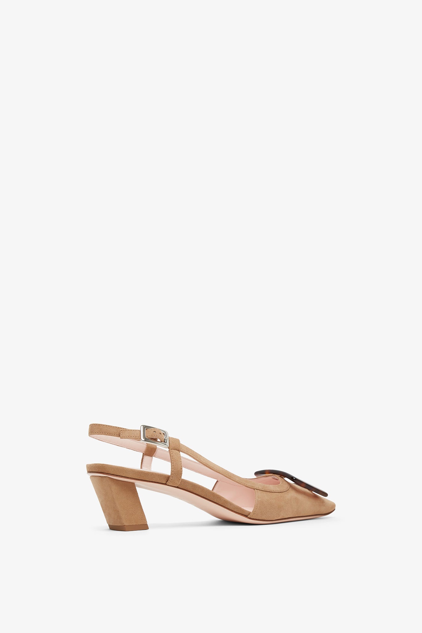 Belle Vivier 45 beige turtle sling backs