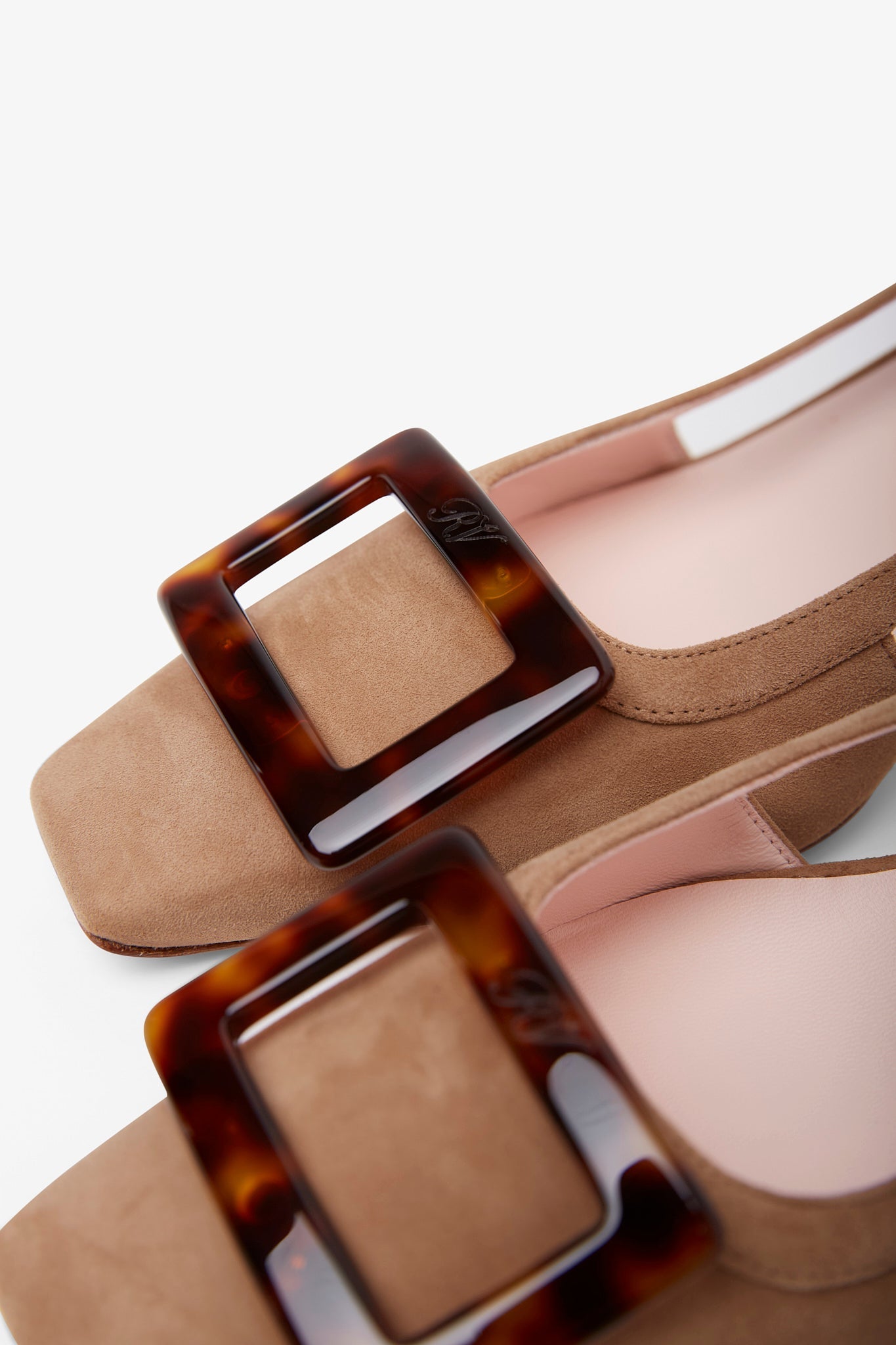 Belle Vivier 45 beige turtle sling backs