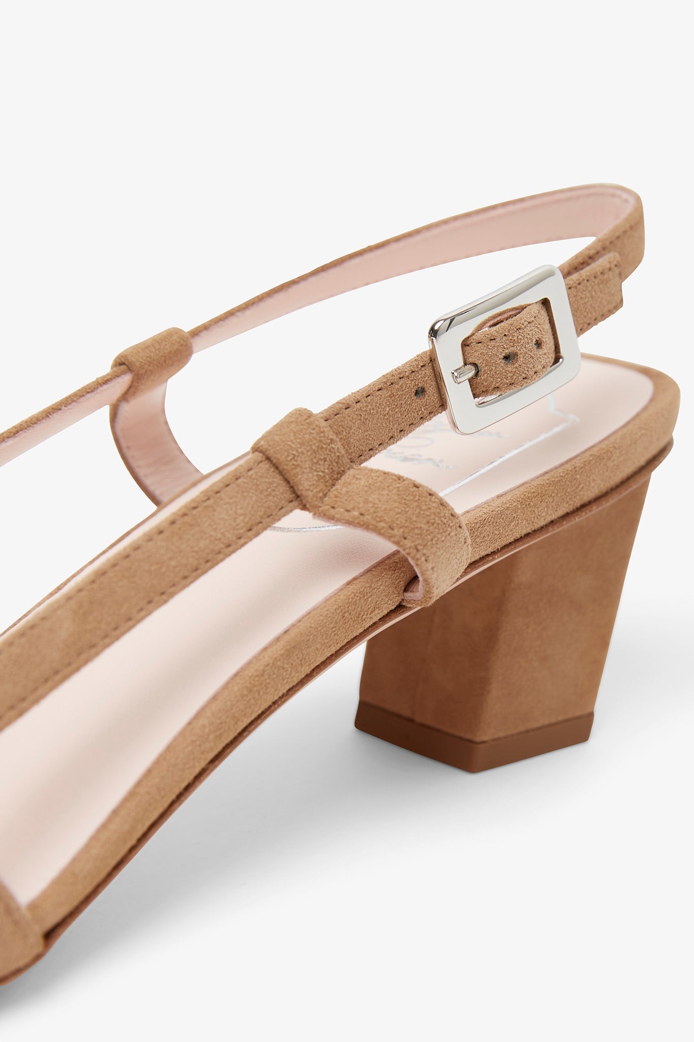 Belle Vivier 45 beige turtle sling backs