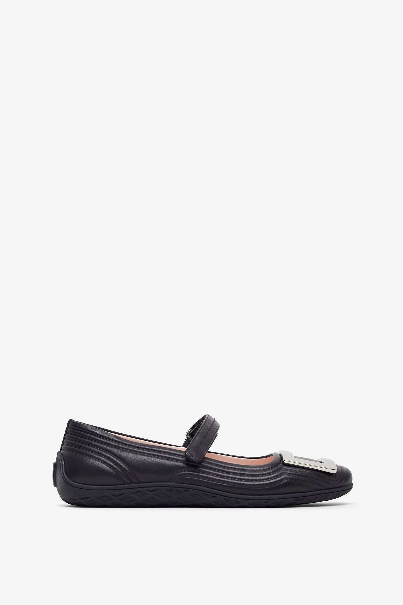 Padded black ballerinas