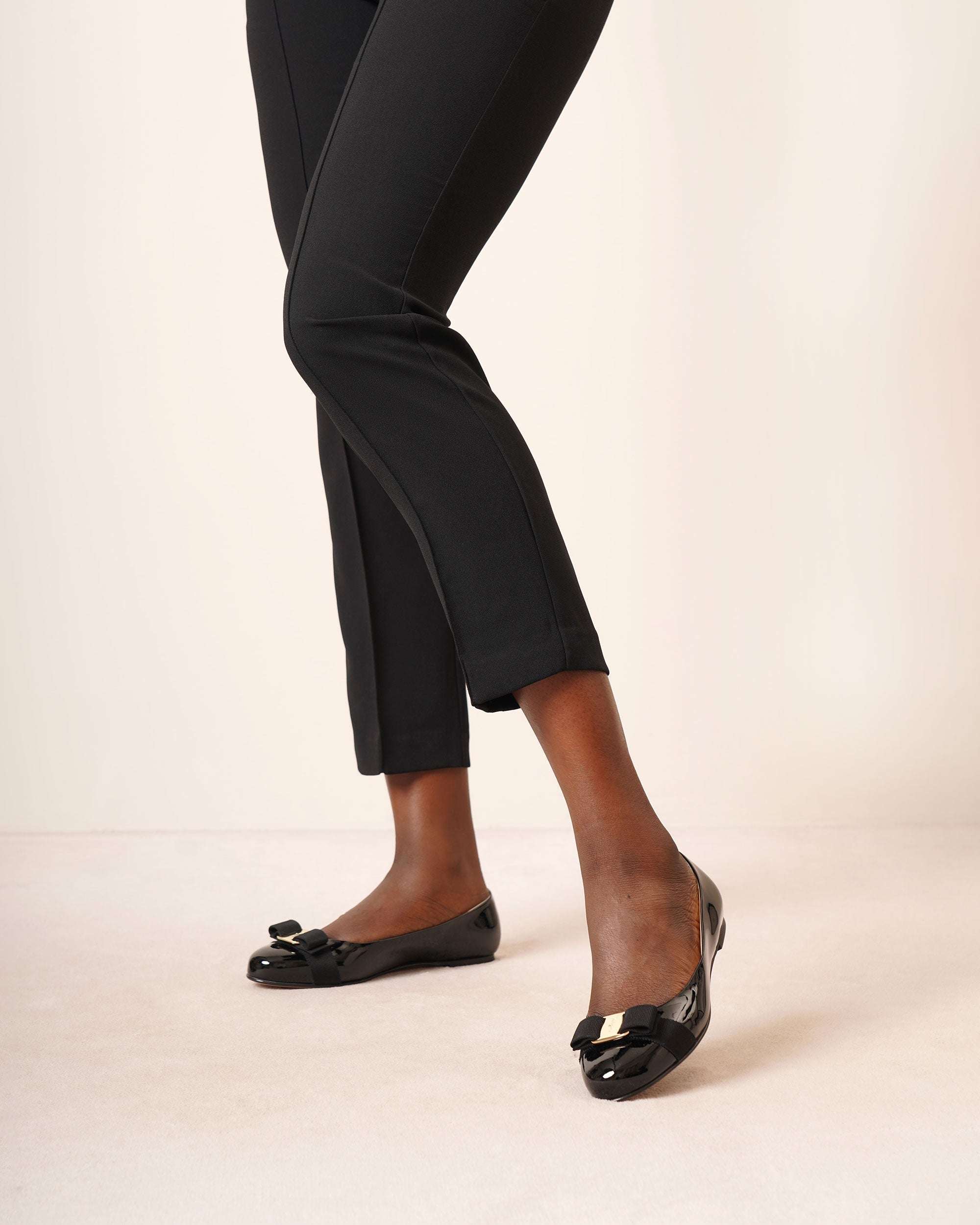Varina bow patent ballet flats