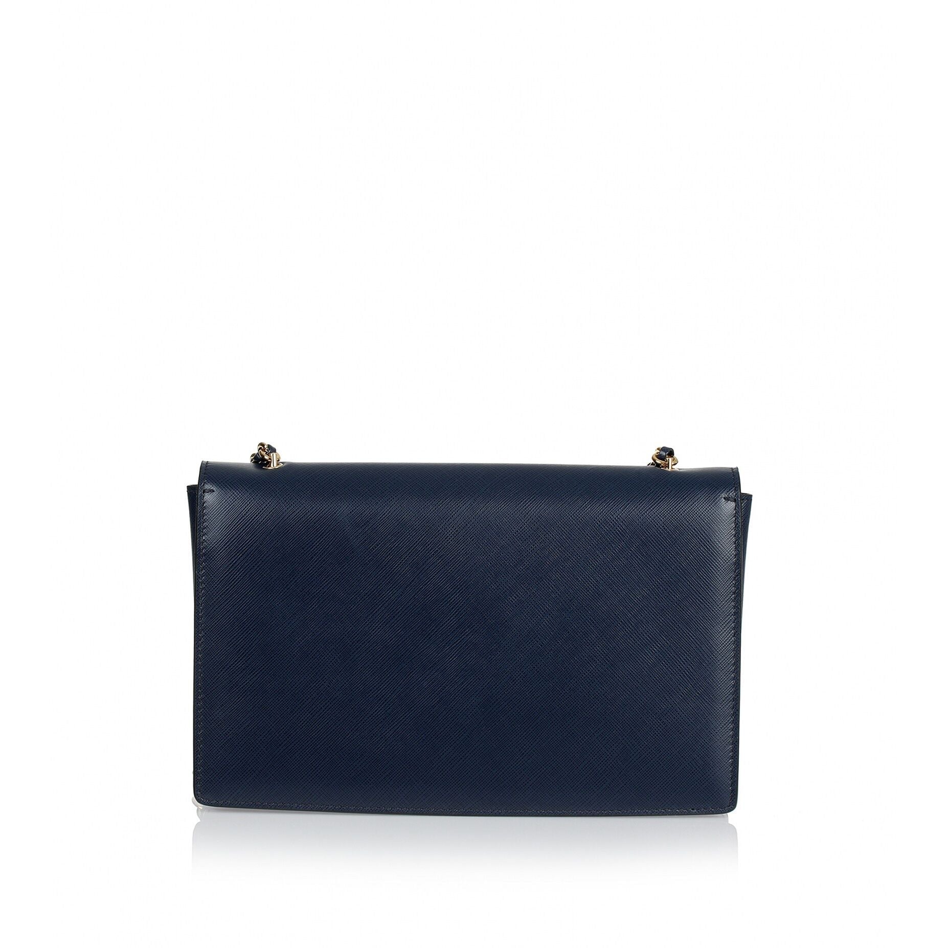 Ginny navy leather shoulder bag