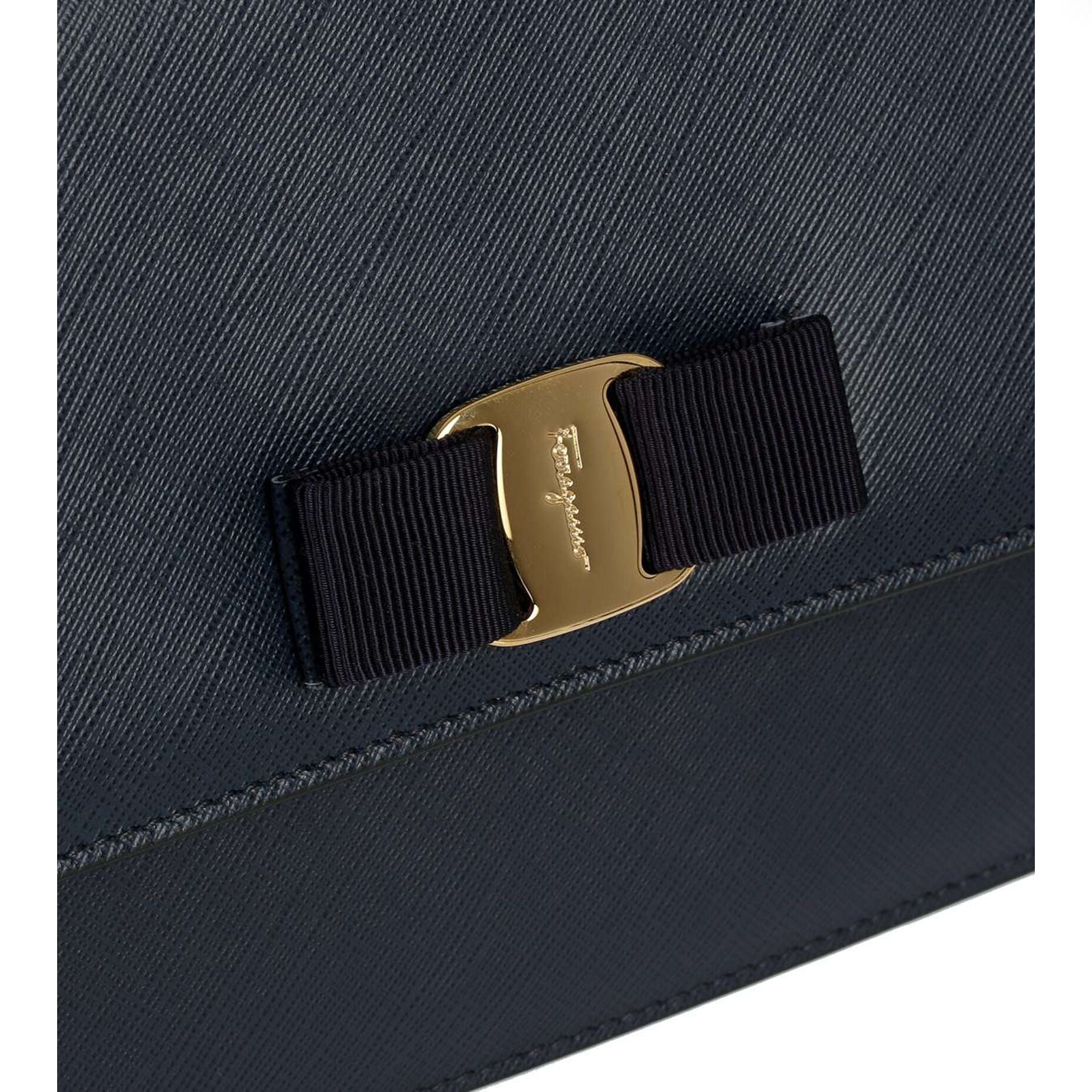 Ginny navy leather shoulder bag