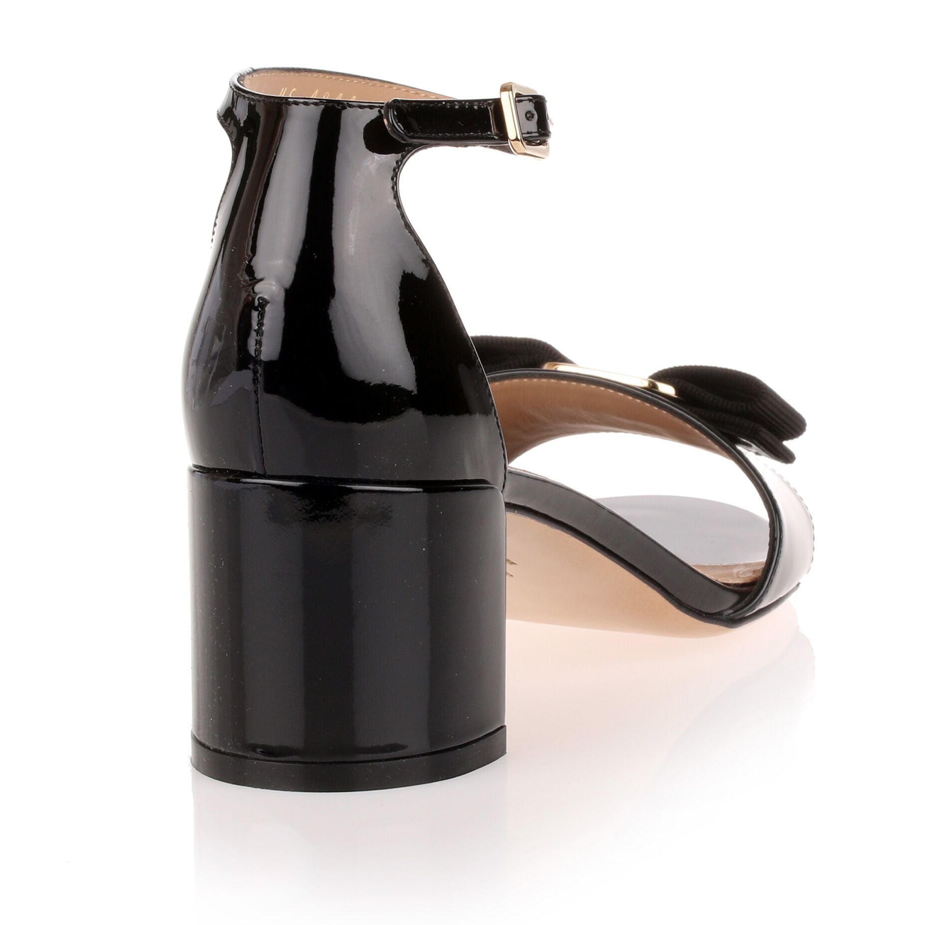 Gavina black patent leather sandal
