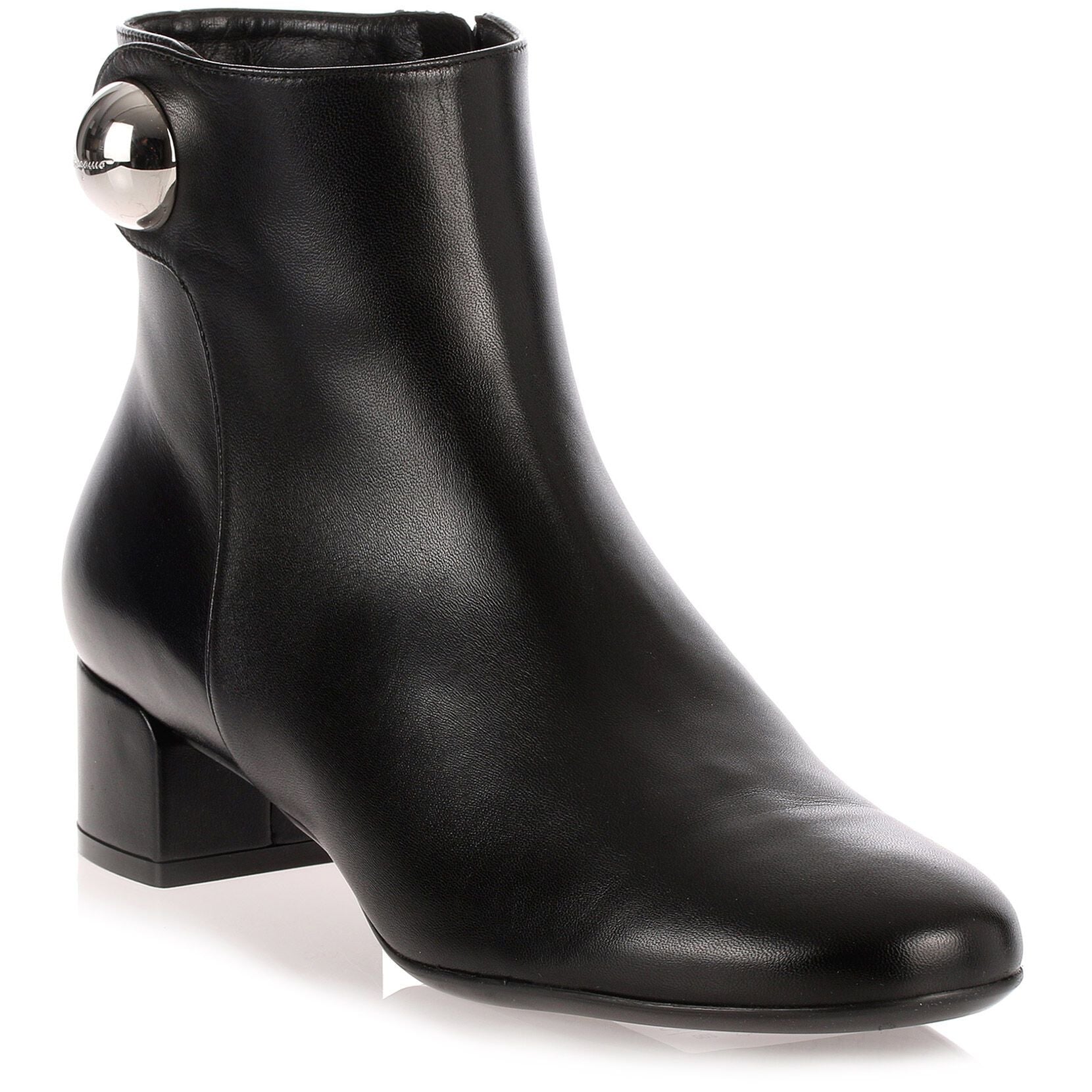 Figaro black leather ankle boot