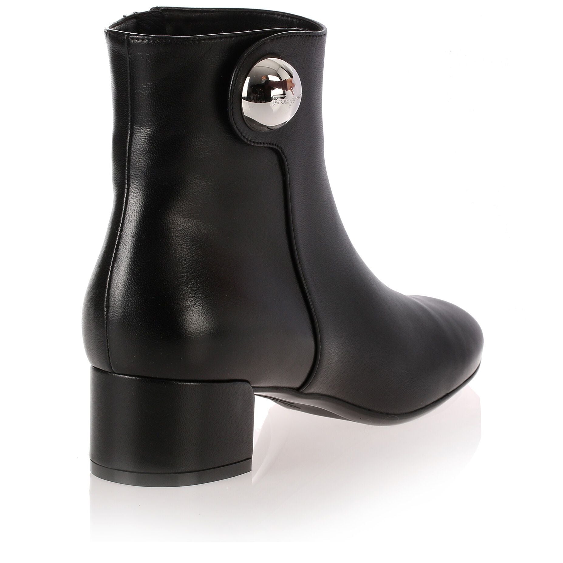 Figaro black leather ankle boot