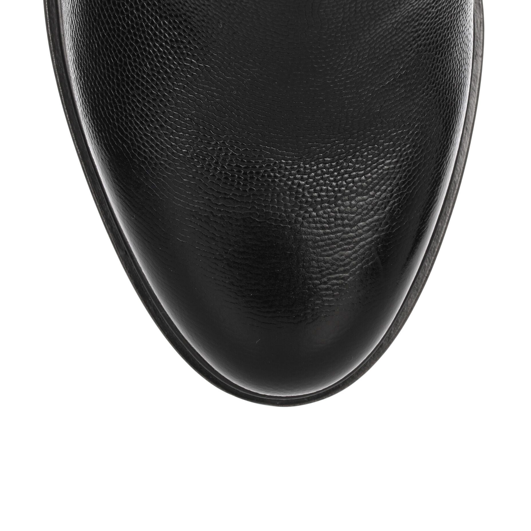 Flavius black leather knee-boot
