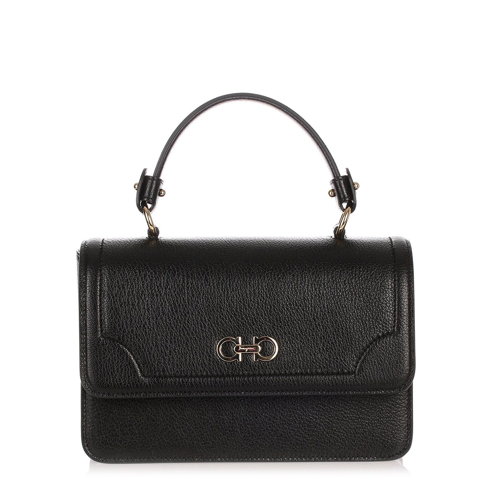 Seila black grainy leather tote