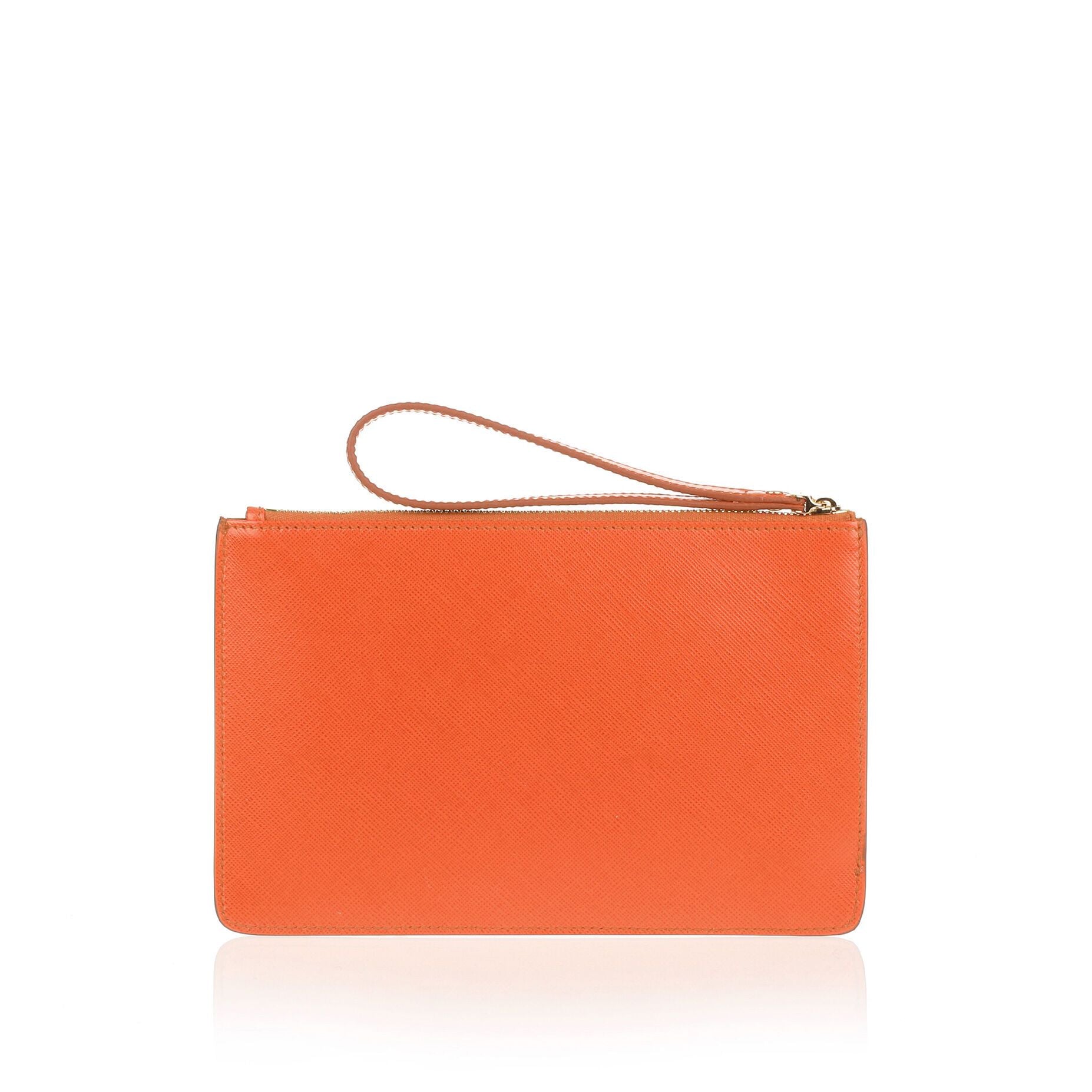Orange leather Vara pouch