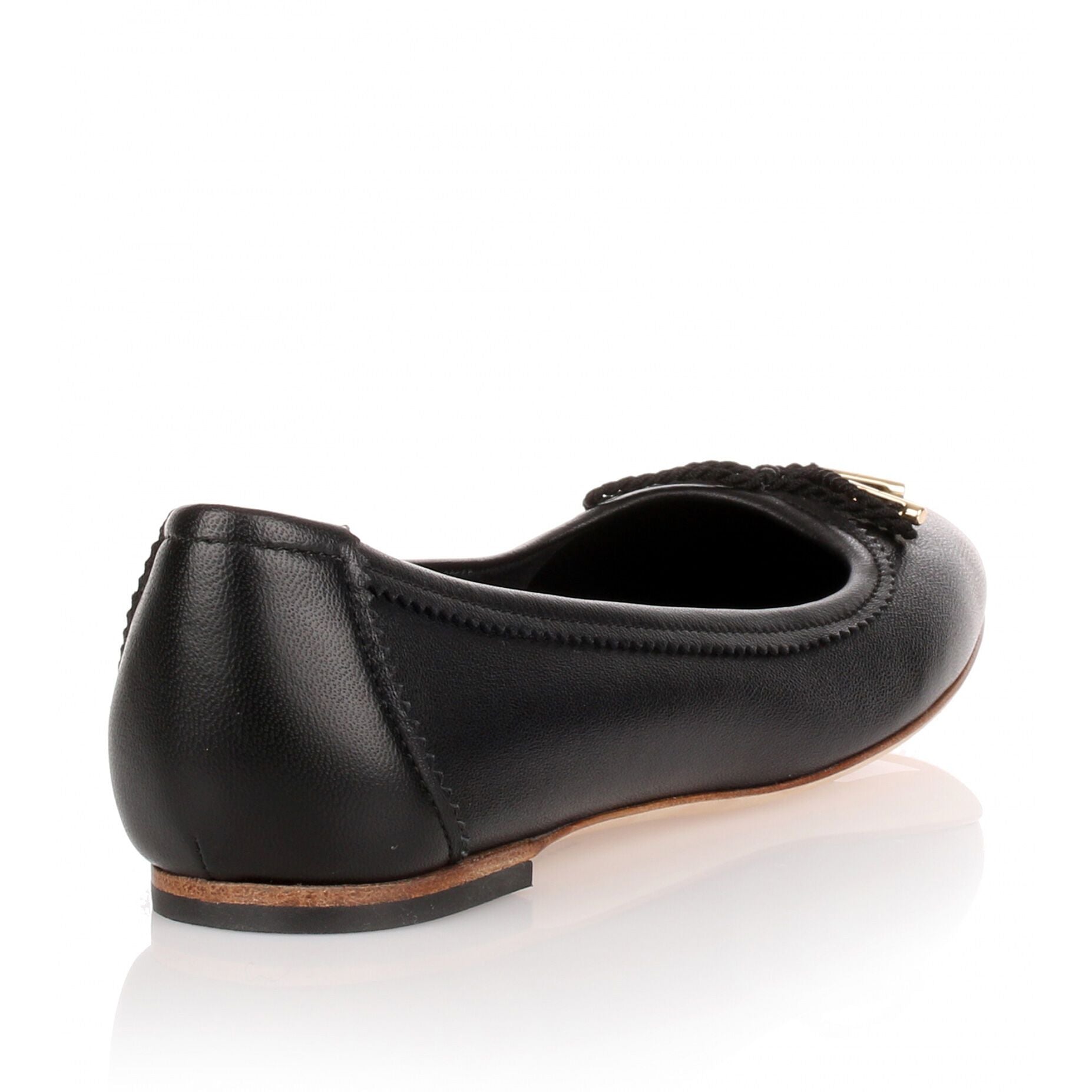 Enea black nappa ballerina