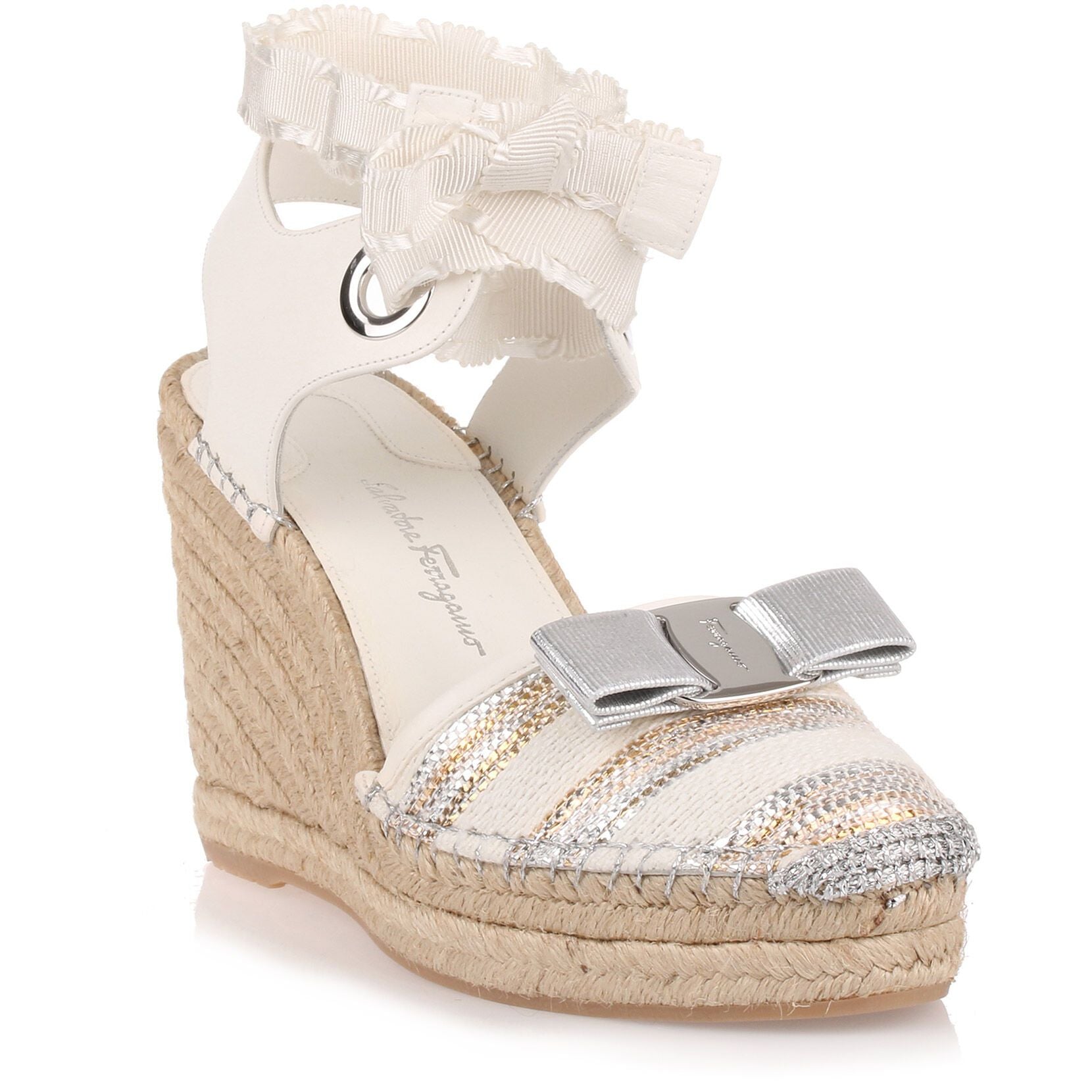 Eugenie 100 cream leather espadrille