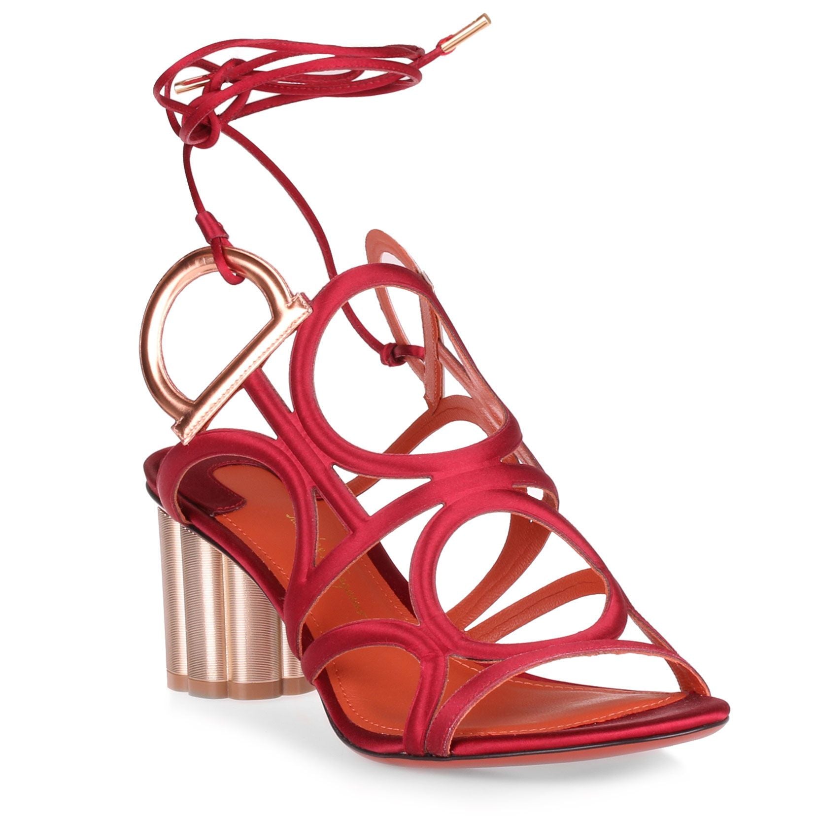 Vinci 55 red satin sandals