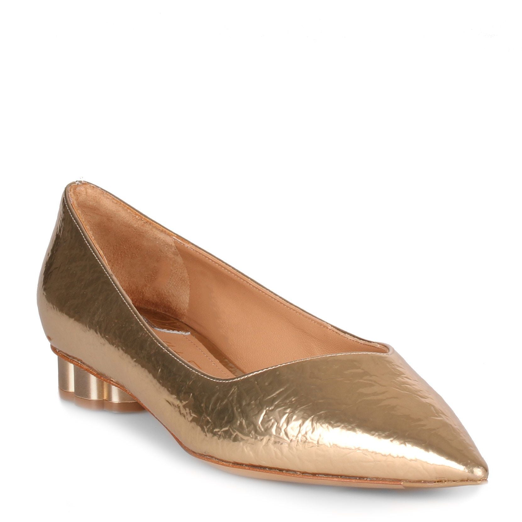 Bari metallic gold embossed ballerina