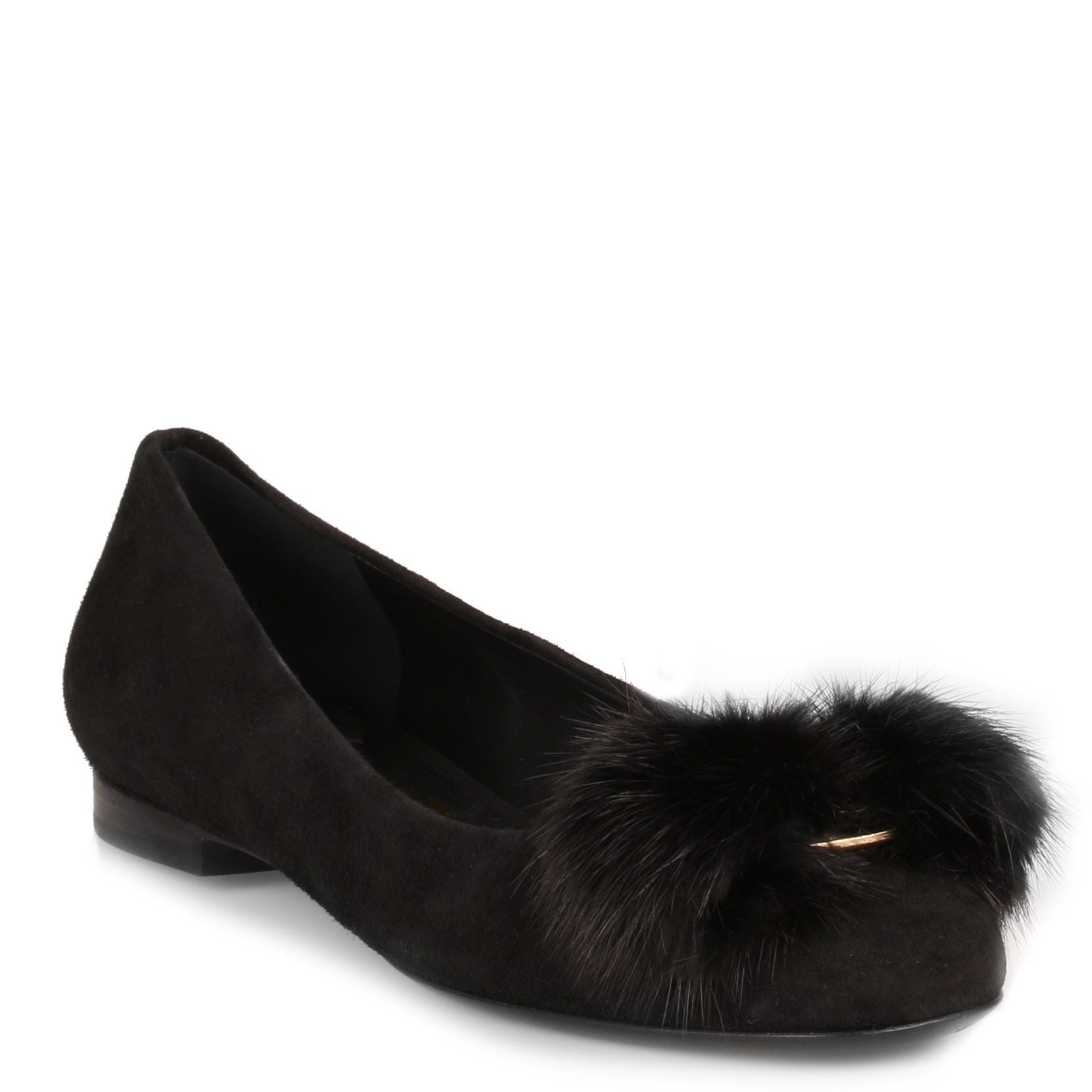 Varina F black suede ballerinas
