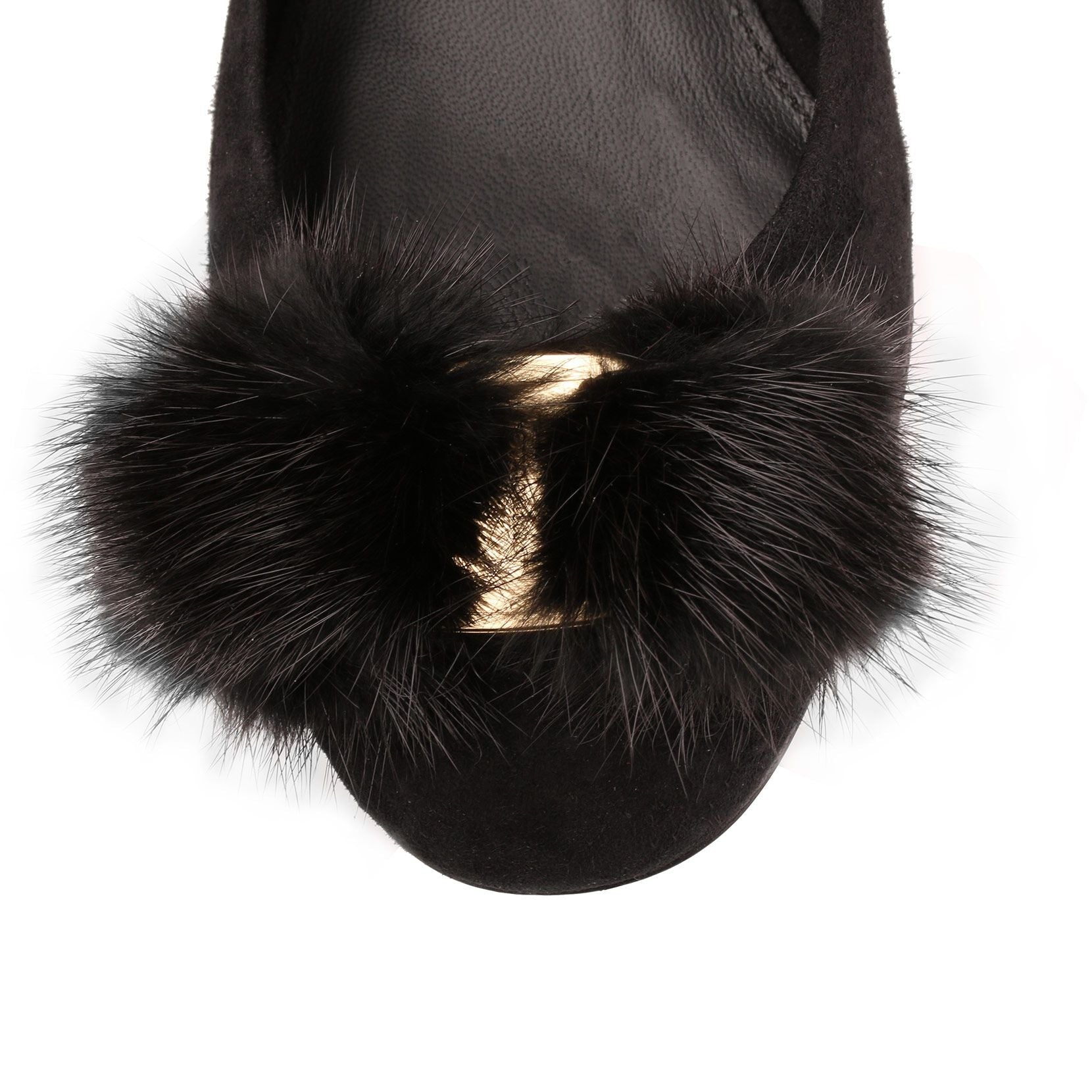 Varina F black suede ballerinas