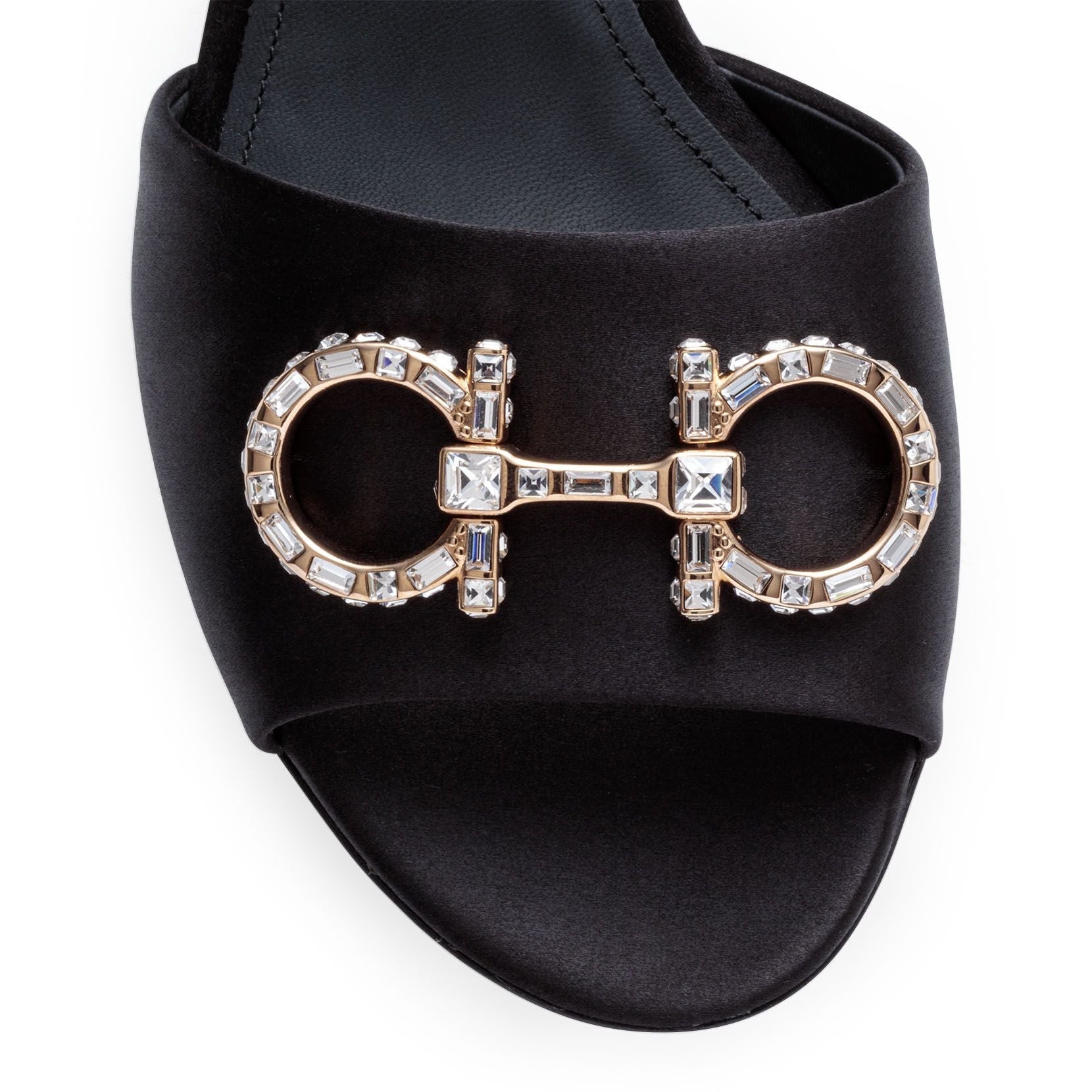 Lampio 30 black satin sandals