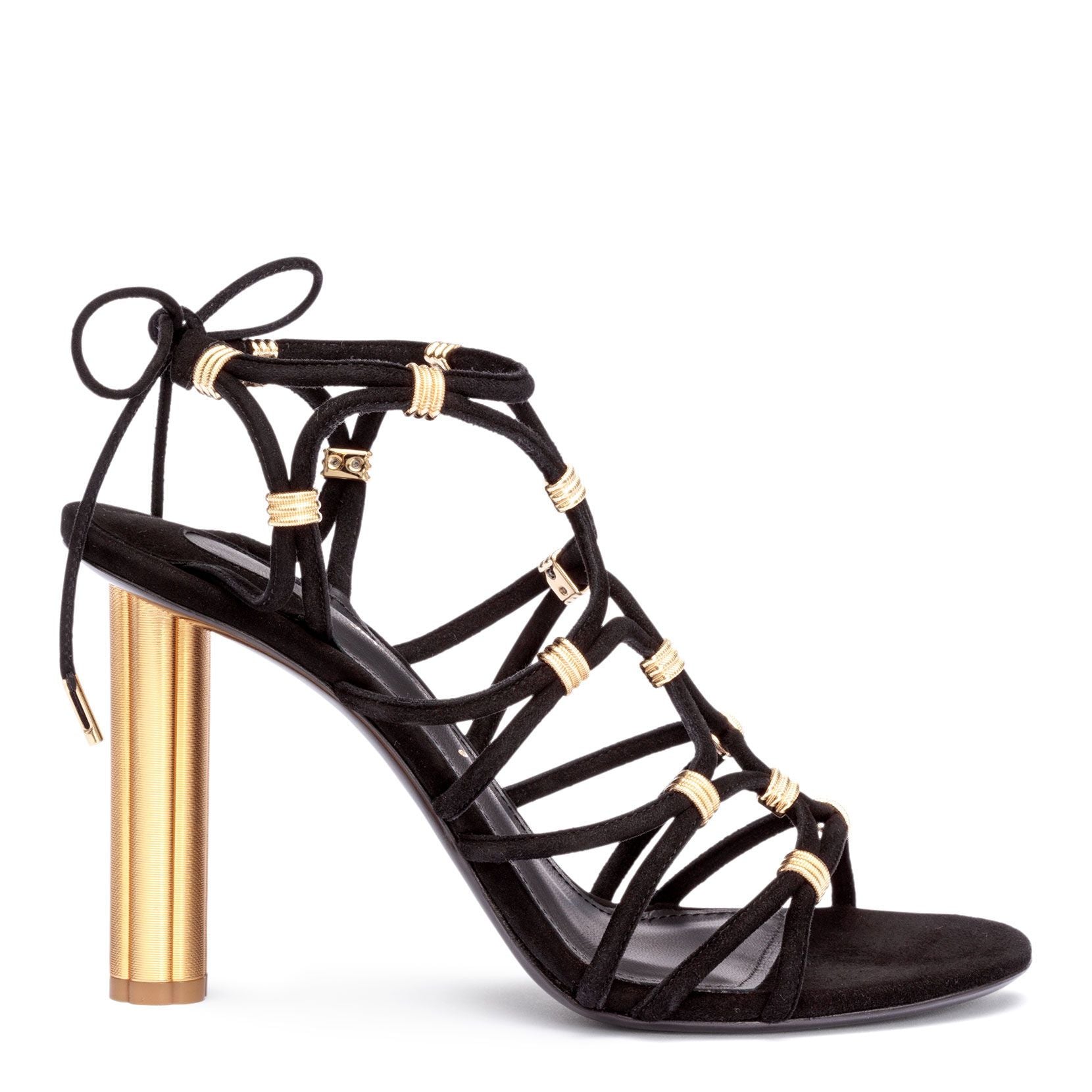 Fiuggi 105 black suede sandals