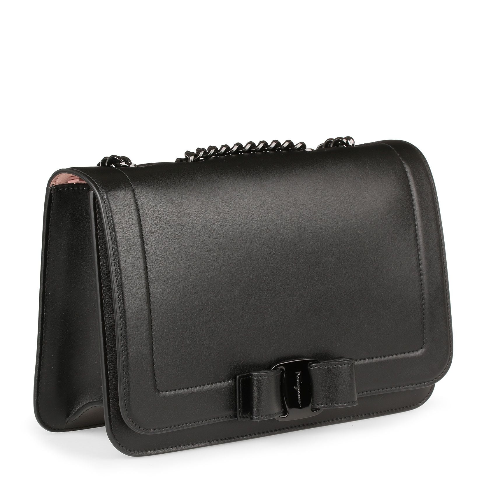 Vara black leather shoulder bag