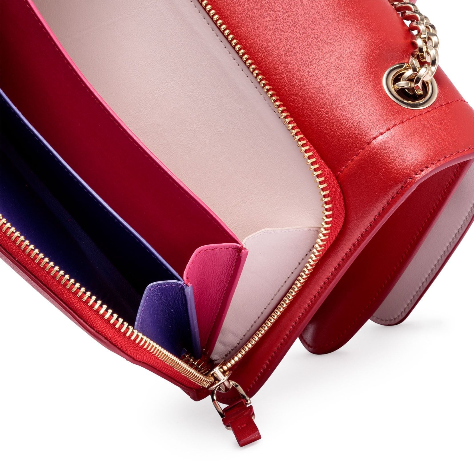 Vara red leather shoulder bag