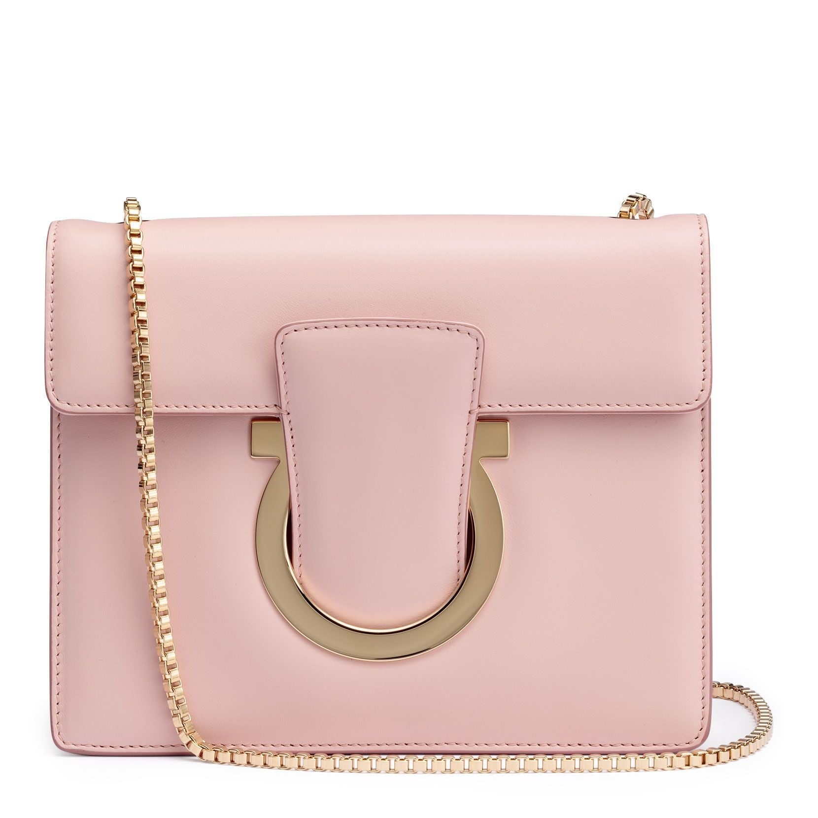 Thalia light pink leather Gancini shoulder bag