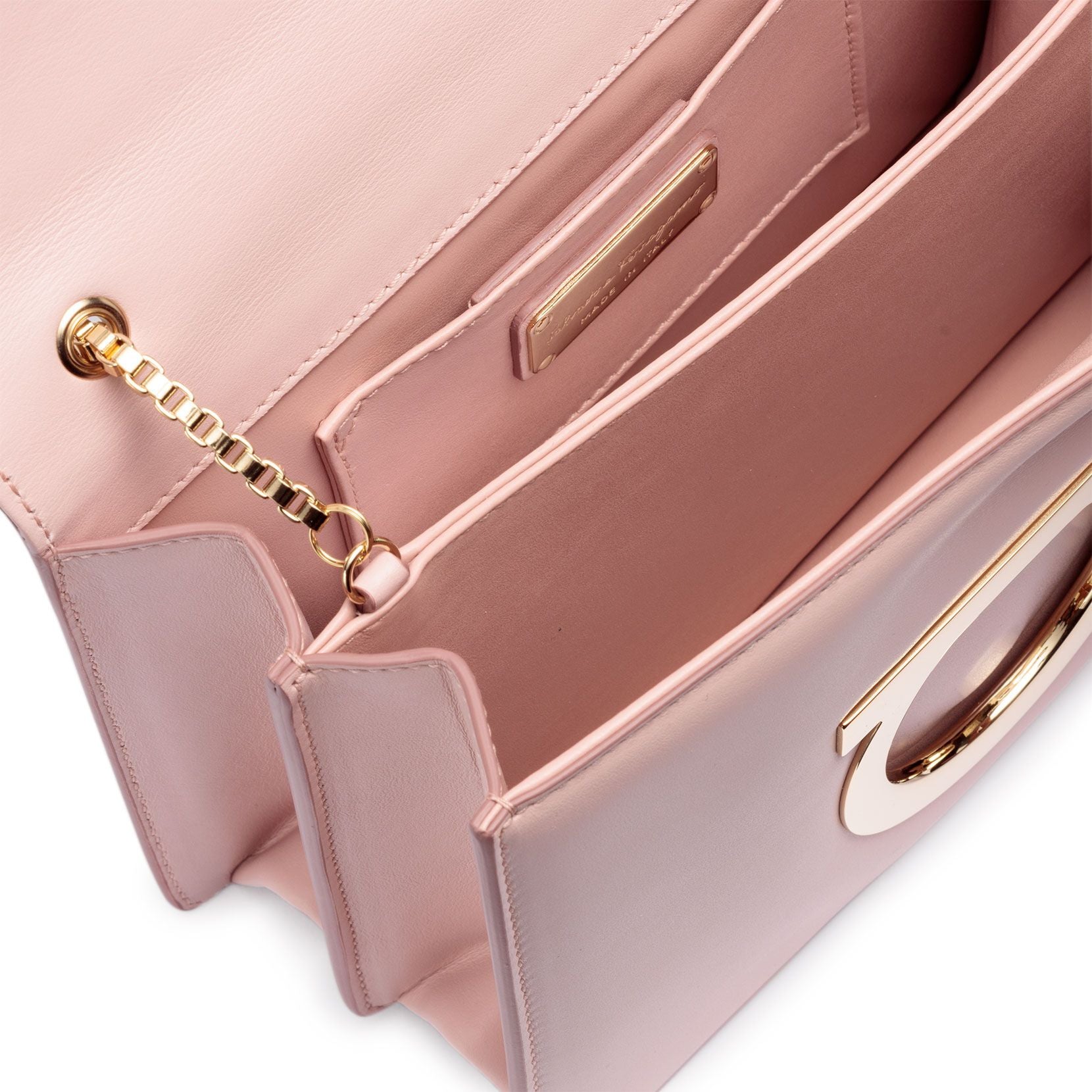Thalia light pink leather Gancini shoulder bag