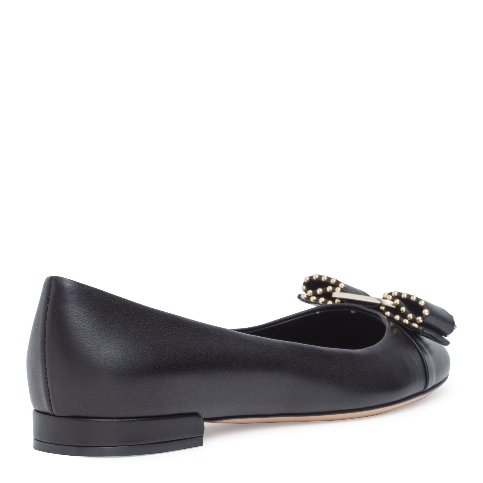 Varina 10 black gold stud flats